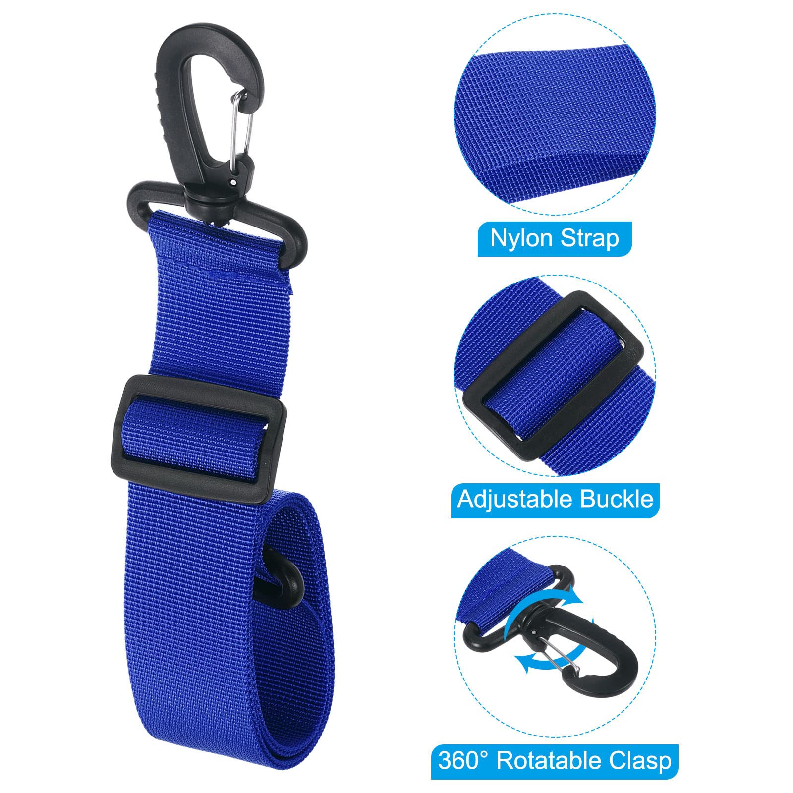PATIKIL 90cm x 3.8cm Adjustable Roller Skate Leash & Ski Boot Carrier Strap - Universal for Roller Skates, Ice Skates, Ski Boots - Durable & Comfortable Blue Sports Accessory - Perfect for Carrying Gear to Rinks, Slopes & Skate Parks