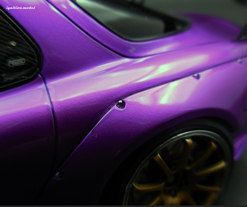 1:18 Scale Mazda RX-7 FD3S FEED Afflux GT3 Diecast Model Car - Purple Metallic Finish | Collectible Toy for Display, Racing Enthusiasts & Car Lovers