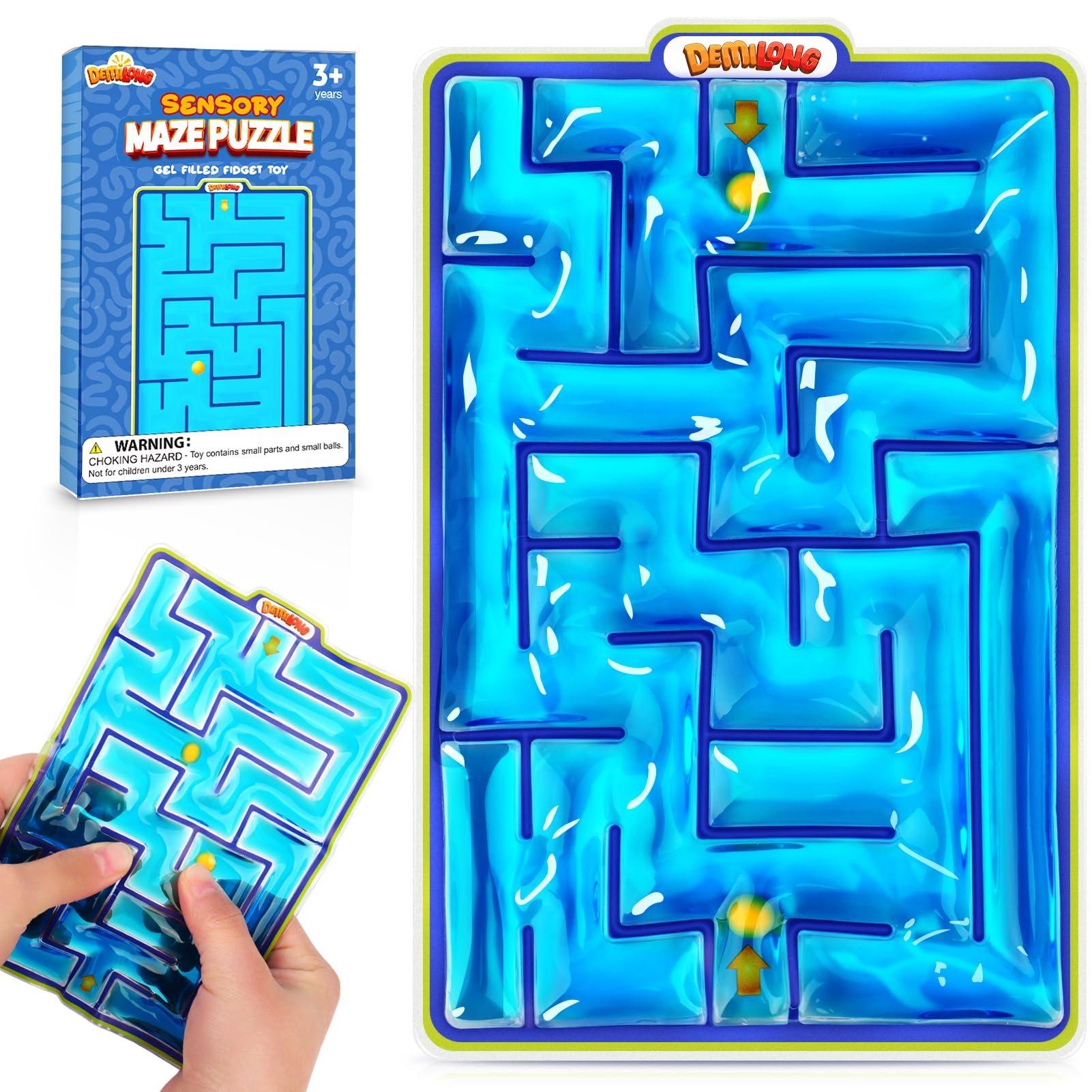 Sensory Fidget Toys for Kids - Gel Filled Marble Maze Stress Relief Toys for Children, Teens & Autism | Tactile Sensory Toys for Classroom, Preschool & Calming Needs | Perfect Easter Basket Stuffers & Gifts for Boys & Girls - Great for Home, School & Therapy Use