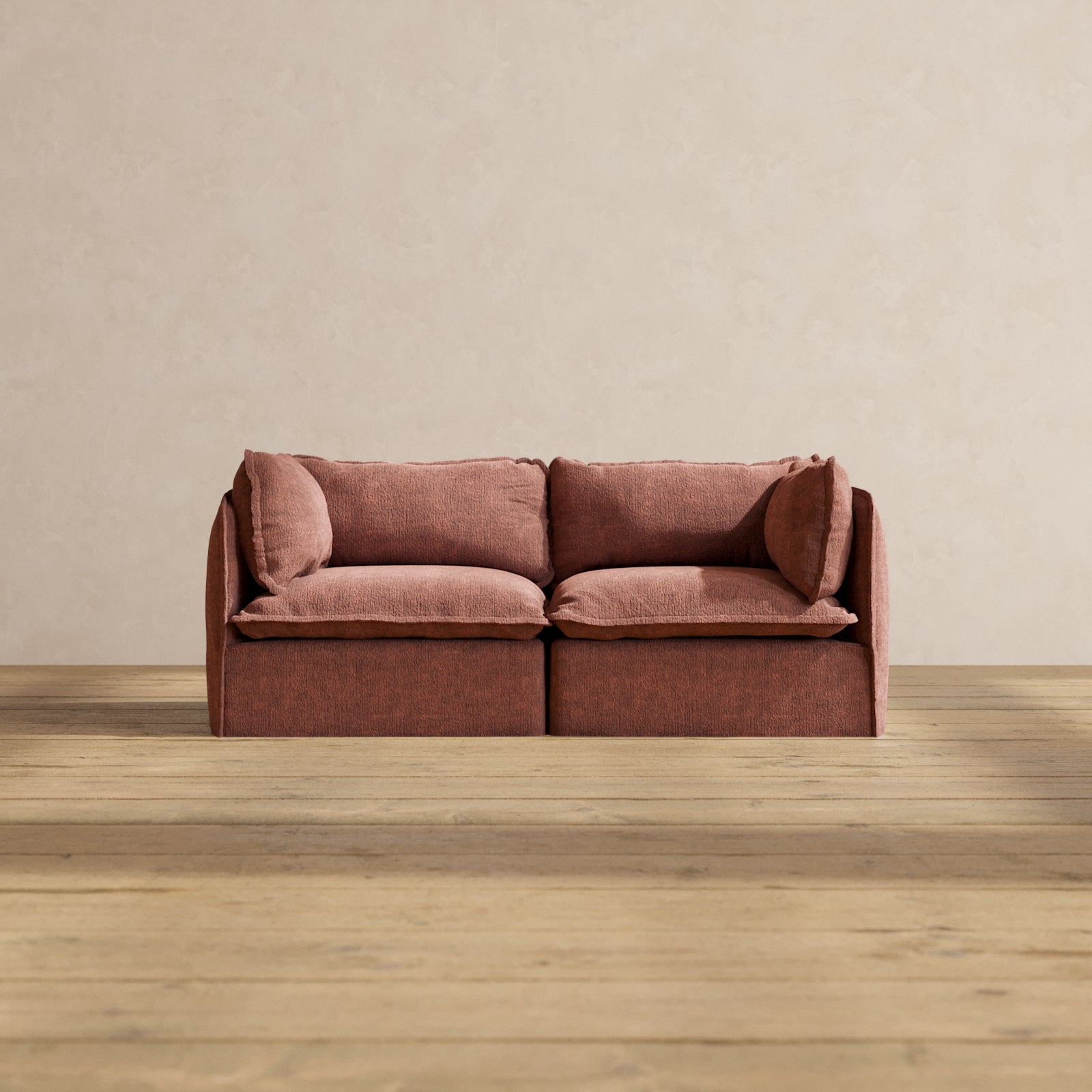 Premium Modular Performance 2-Seater Sofa in Rich Chestnut Brown | Modern Comfort Blend for Living Room & Lounge Areas | Perfect for Small Spaces & Apartment Decor