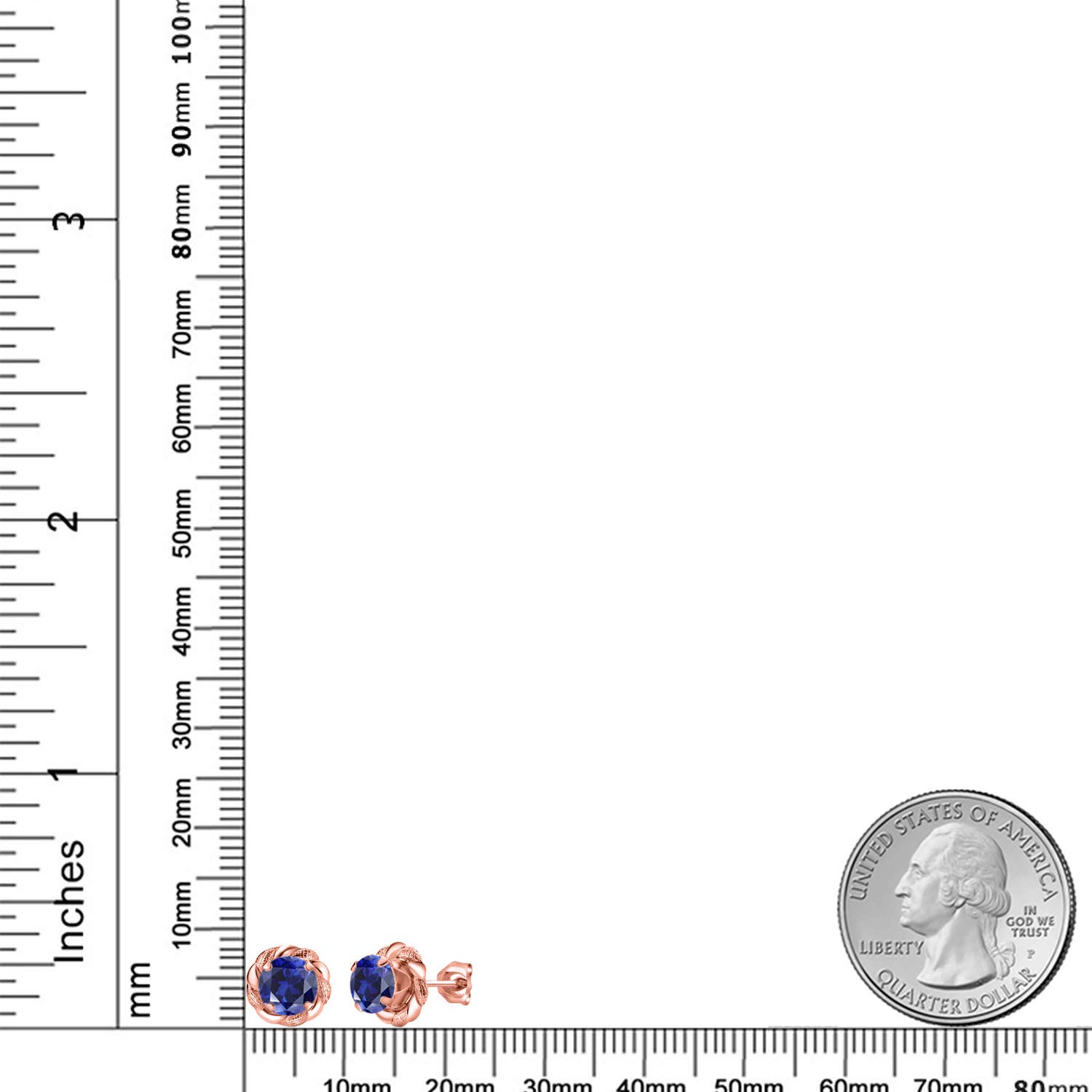 Gem Stone King 925 Sterling Silver 6MM Round Birthstone Flower Stud Earrings for Women & Men | Perfect Gift for Birthday, Anniversary & Mother's Day Jewelry