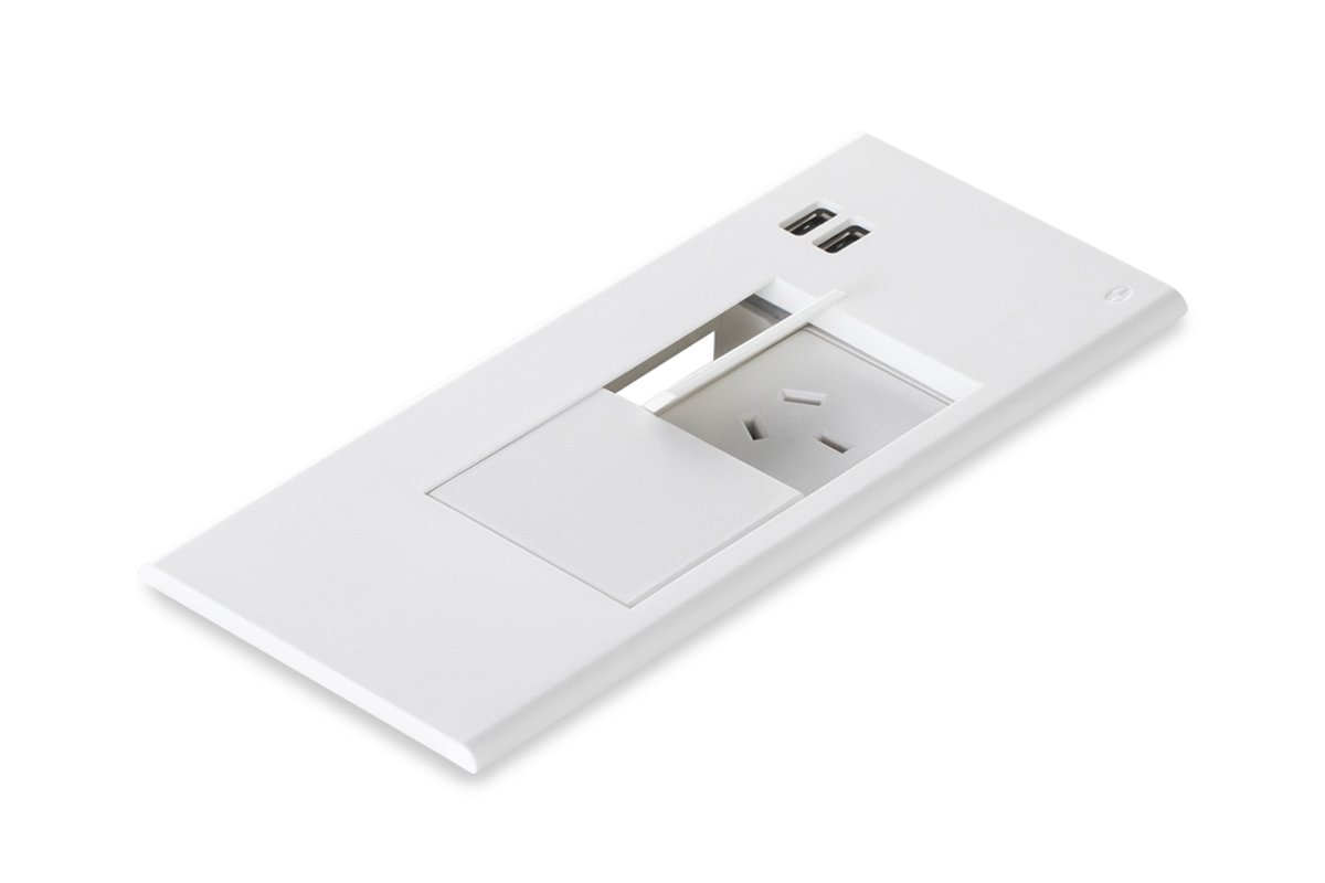 CMS Flip Surface Mount Electrical Box - White (2 Power Outlets) - Ideal for Home, Office & Commercial Wiring Installations