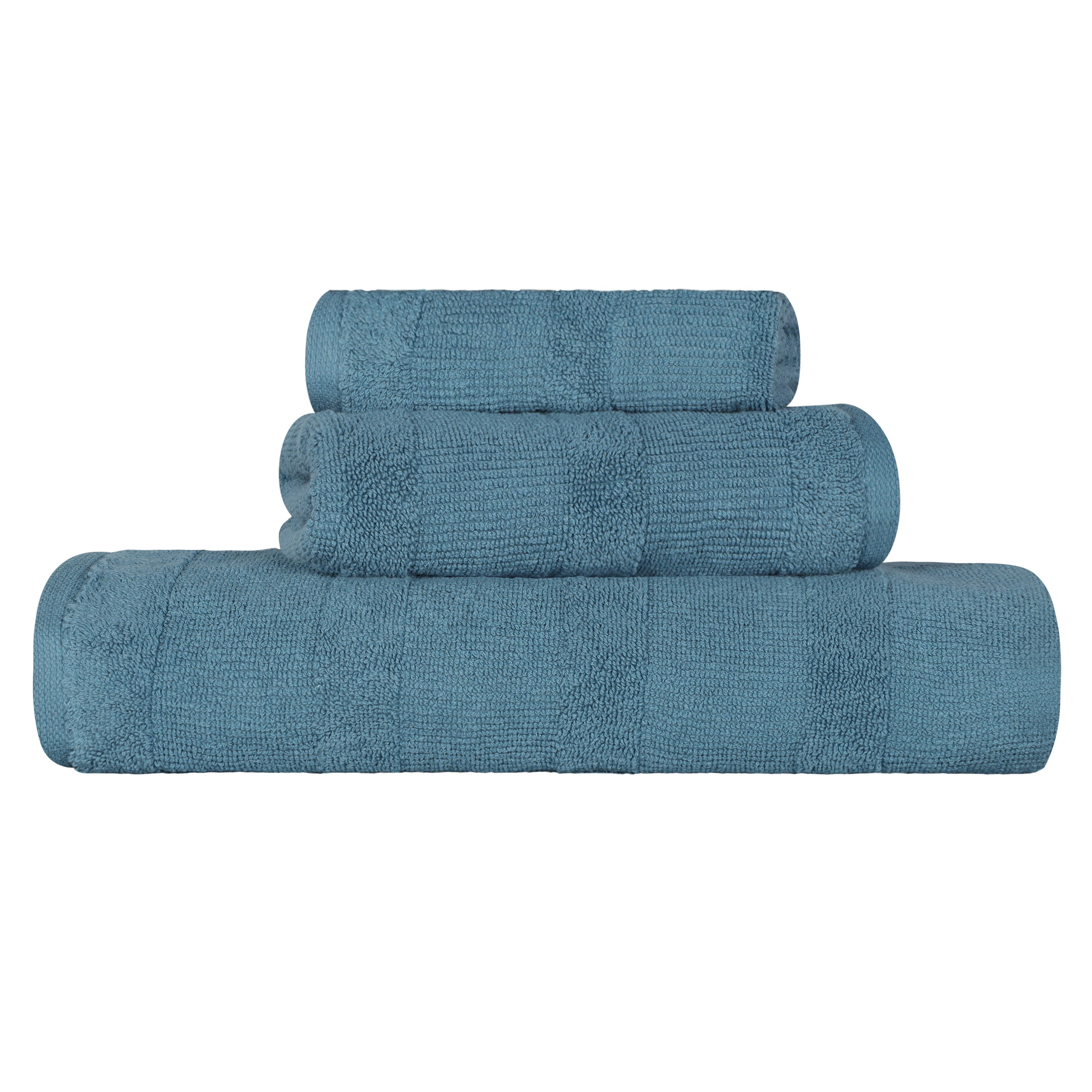 Premium Ribbed Turkish Cotton Quick-Dry 3-Piece Towel Set - Ultra Absorbent, Soft & Durable Bath, Beach & Gym Towels for Spa, Pool & Travel Use