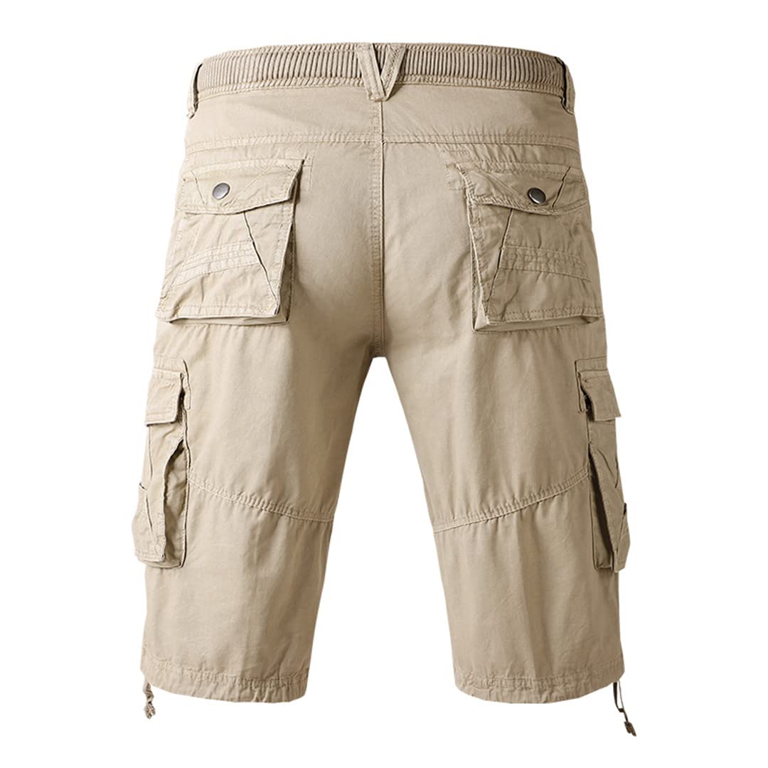Men's Summer Cotton Cargo Shorts - Casual Loose Fit Outdoor Jogger Pants with Pockets | Military Tactical Shorts for Hiking, Camping & Streetwear Fashion