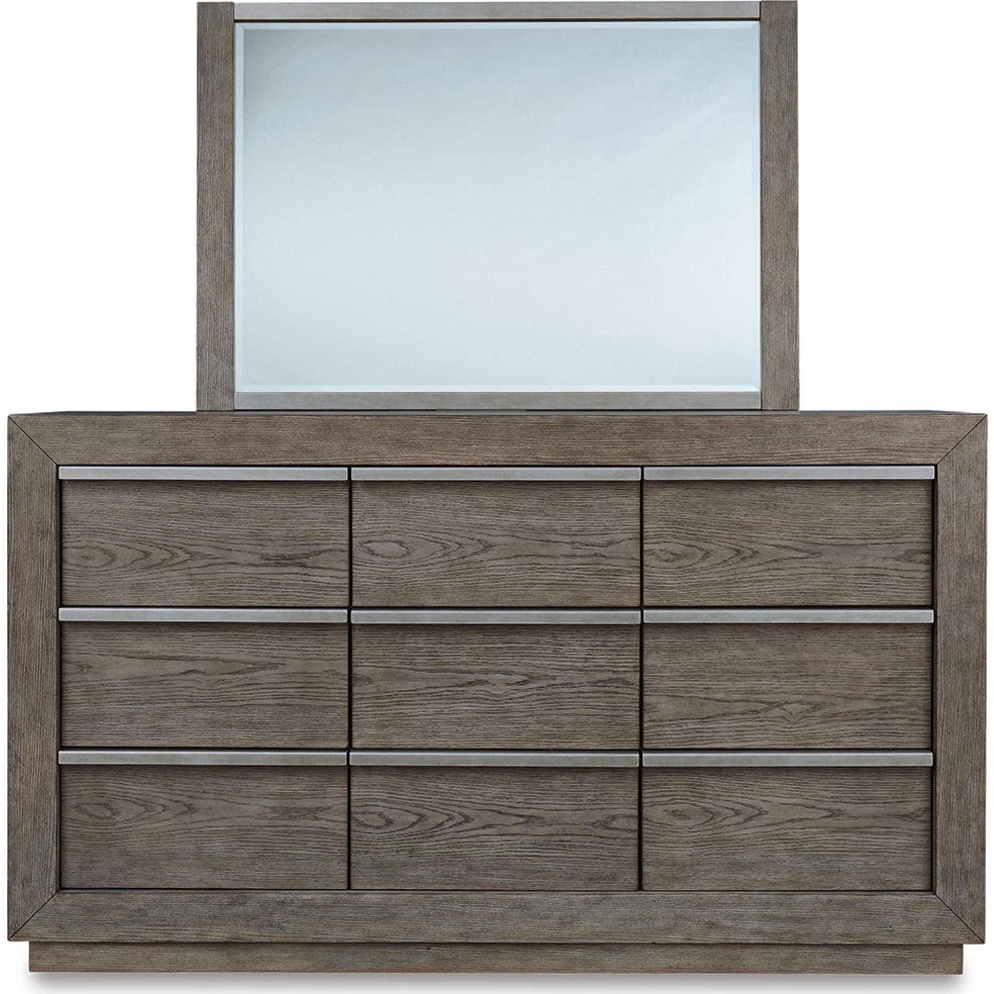 Anibecca Weathered Gray Dresser with Mirror - Stylish Bedroom Furniture for Home Decor & Organization