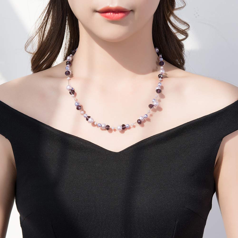 Turquoise Beaded Necklace for Women - Elegant Pearl & Crystal Bead Fashion Jewelry | Perfect Birthday Gift, Anniversary Present & Everyday Accessory for Casual & Formal Occasions