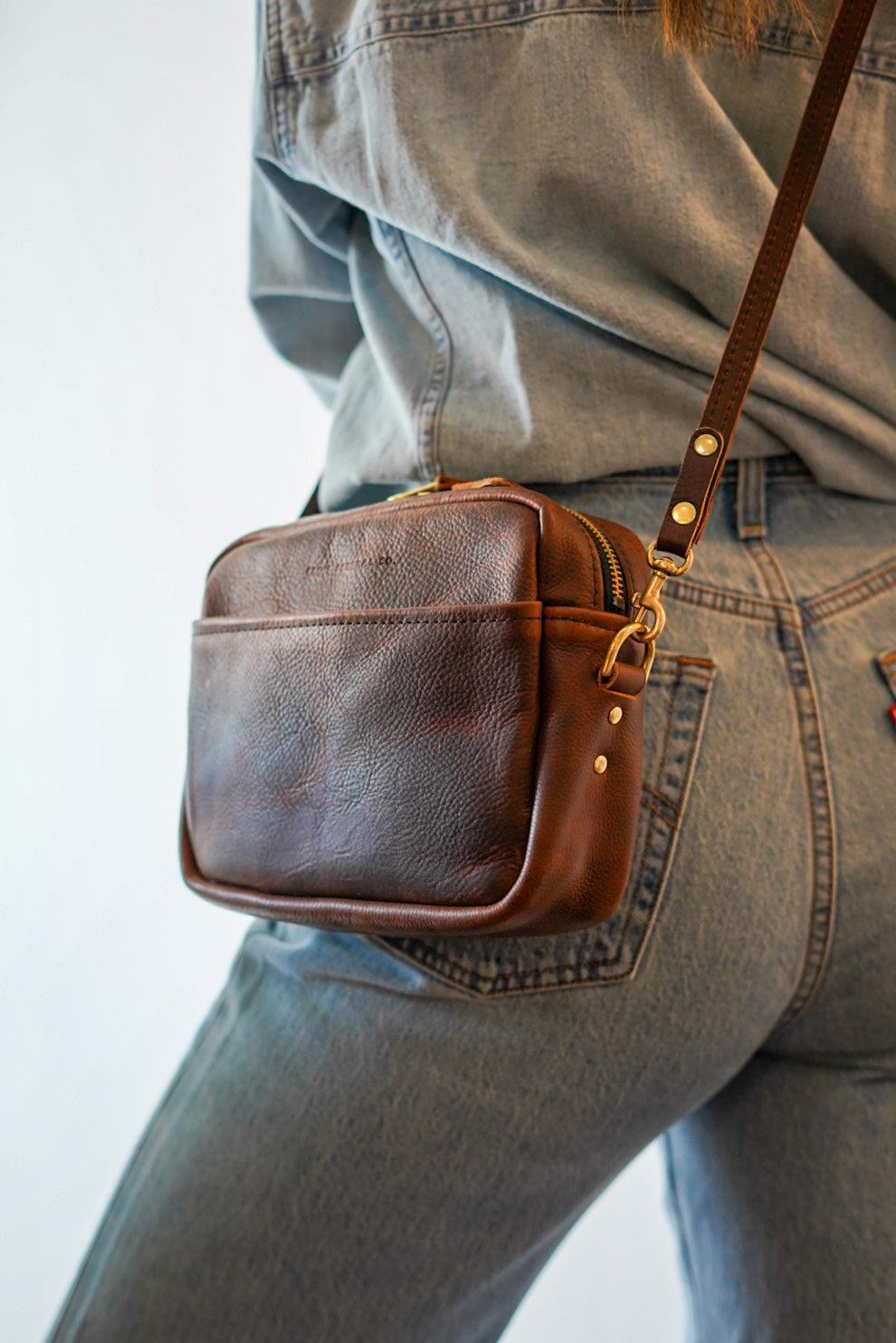 Premium Rectangle Crossbody Bag in Kodiak Brown - Stylish & Durable Leather Shoulder Purse for Women - Perfect for Work, Travel & Everyday Use