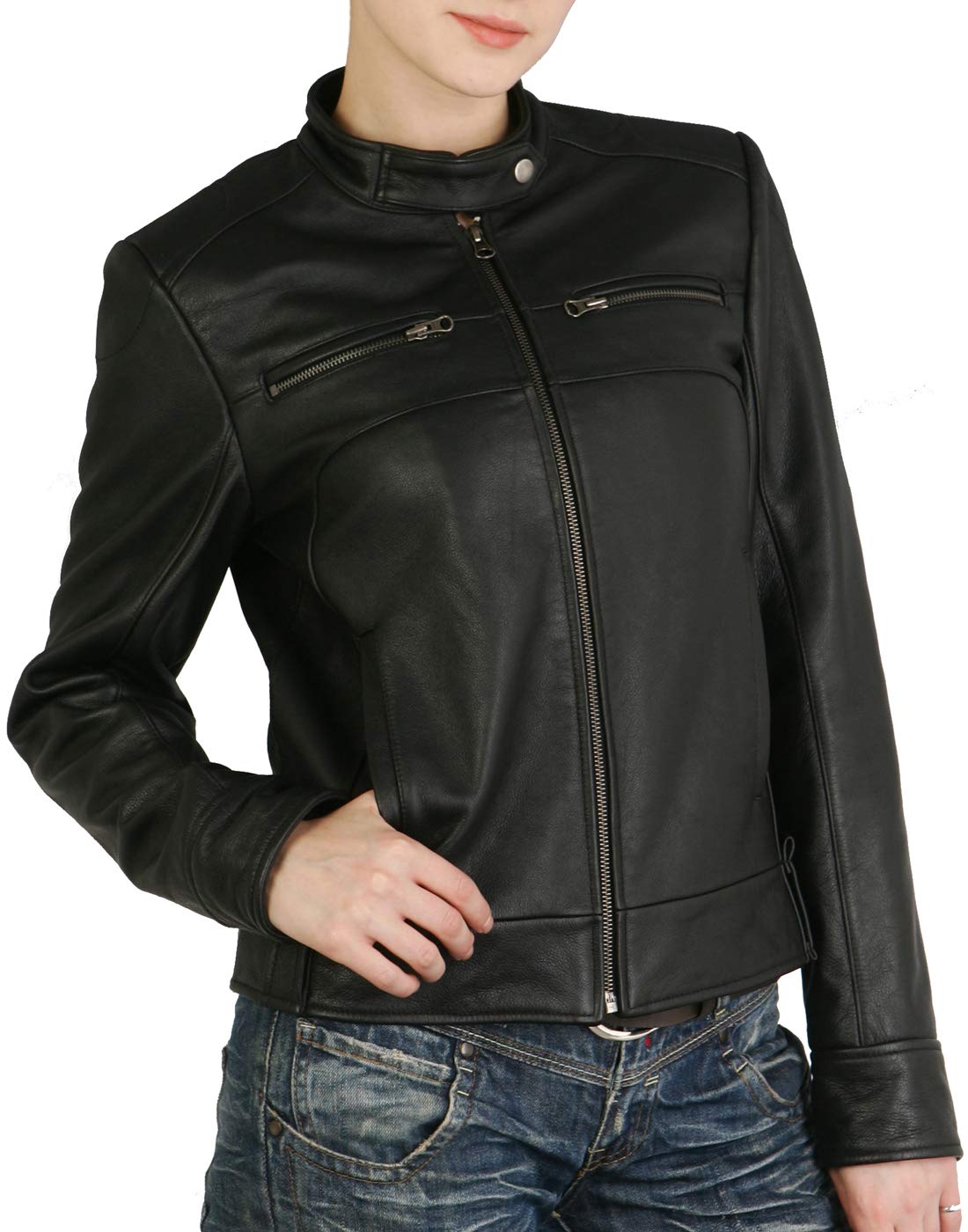 BGSD Women's Maura Lambskin Leather Jacket - Genuine Lambskin, Plus Size & Petite Options Available - Perfect for Casual Outings, Date Nights & Fall Fashion Layering