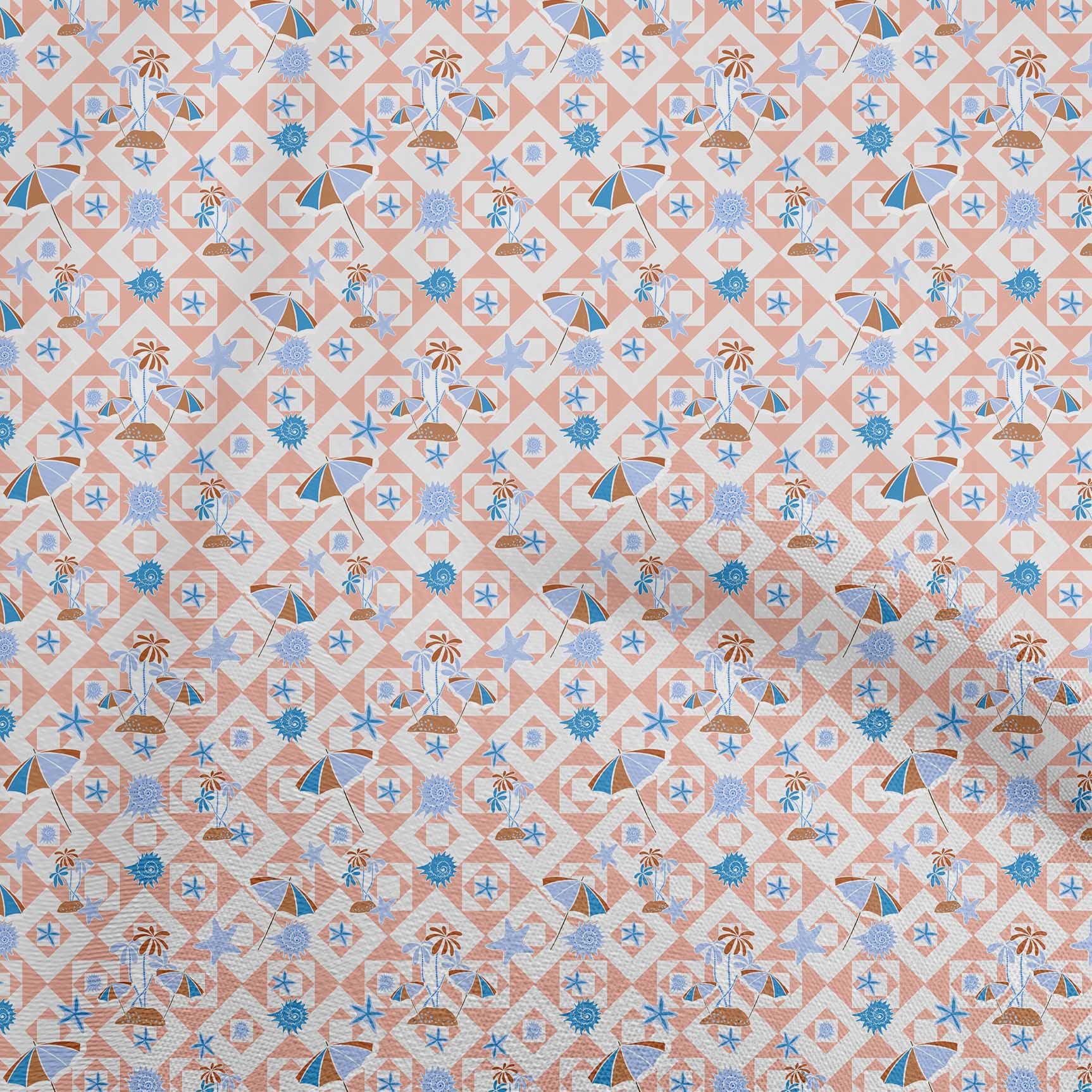 oneOone Velvet Peach Fabric - Soft Printed DIY Sewing Material for Beachwear, Dresses & Home Decor - 58 Inch Wide by The Yard