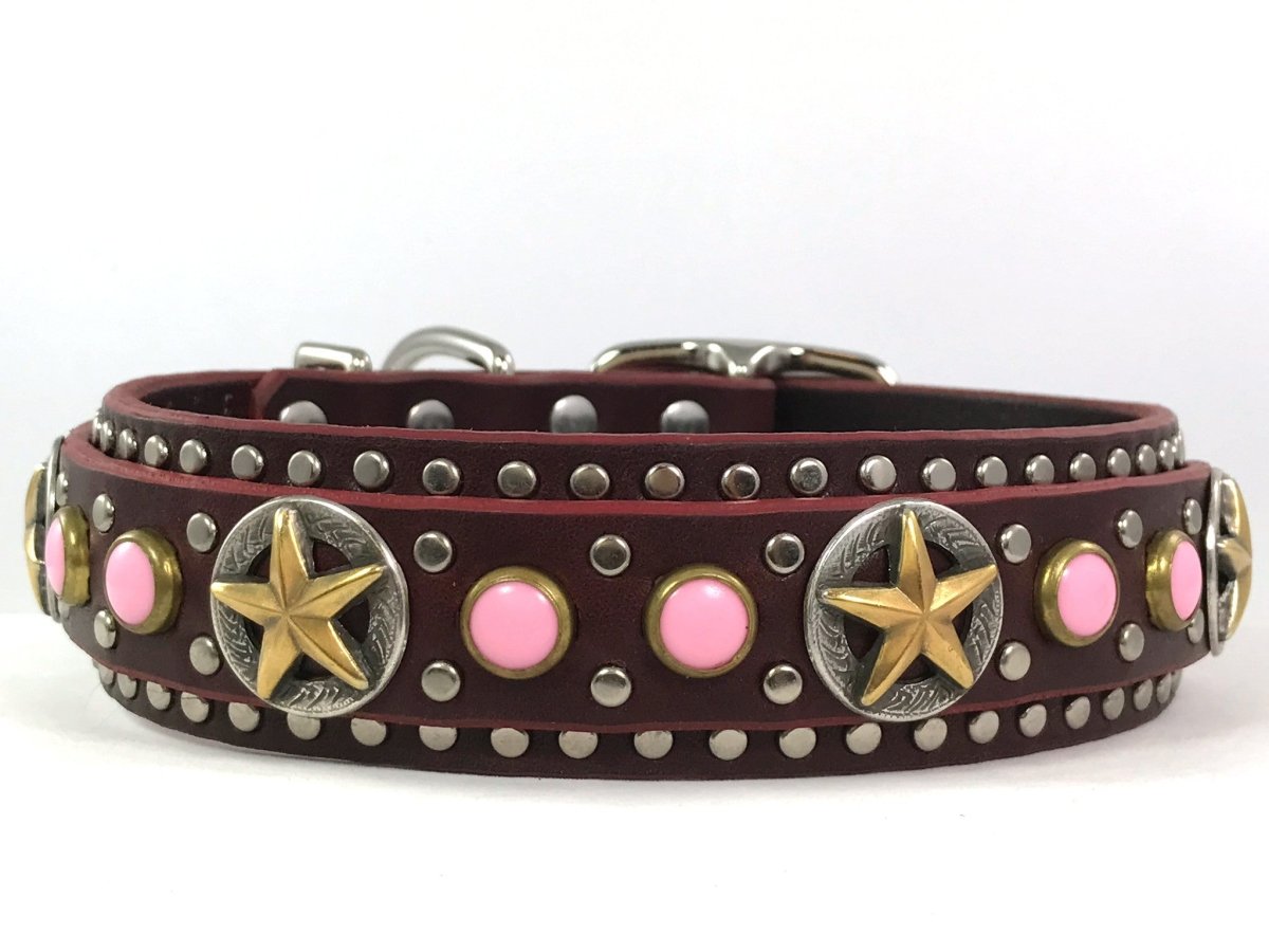 Premium Western Leather Dog Collar - Handcrafted Arizona Style Pet Accessory for Medium & Large Dogs - Perfect for Training, Hiking & Outdoor Adventures