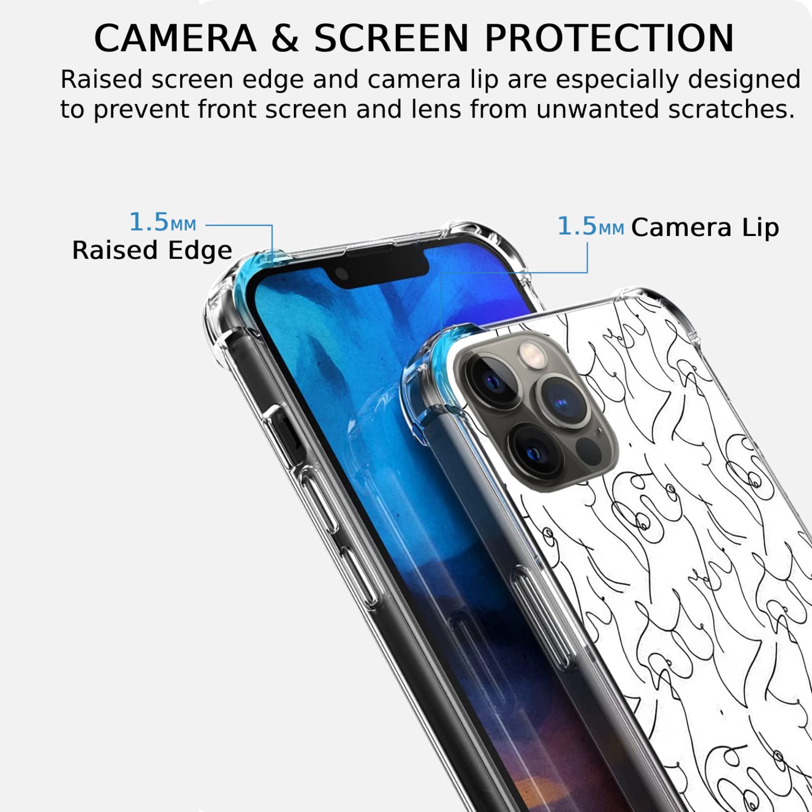 Minimalist Female Nude Line Art Phone Case for iPhone 13 Pro Max - Trendy Abstract Aesthetic TPU Bumper Cover for Women & Men - Perfect for Teens, Artists, and Fashion Enthusiasts