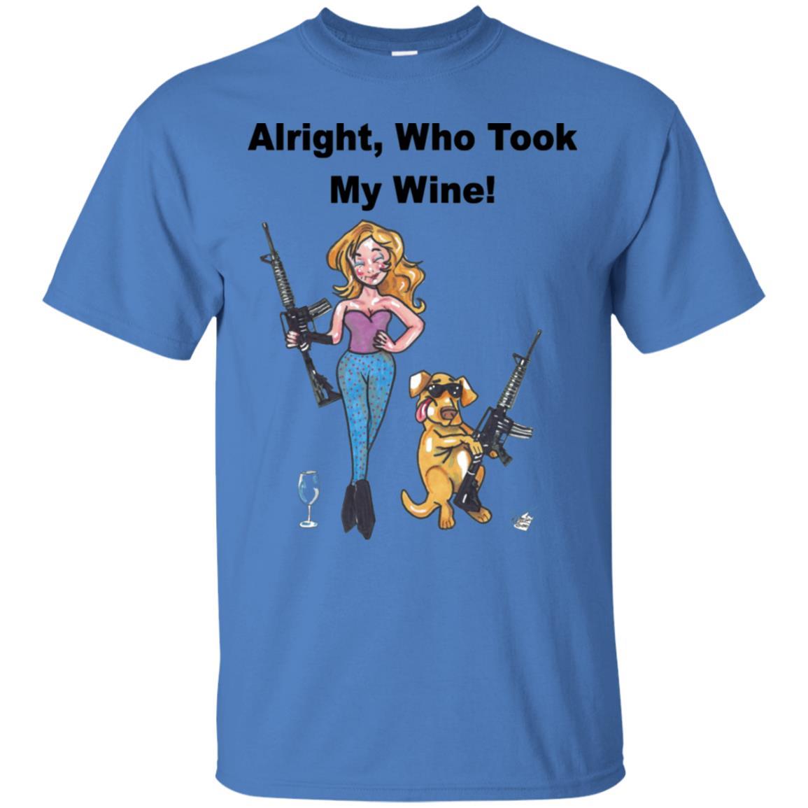 Who Took My Wine? Funny Wine Lover T-Shirt - Soft Cotton Graphic Tee for Women - Perfect for Wine Tasting Parties & Girls Night Out