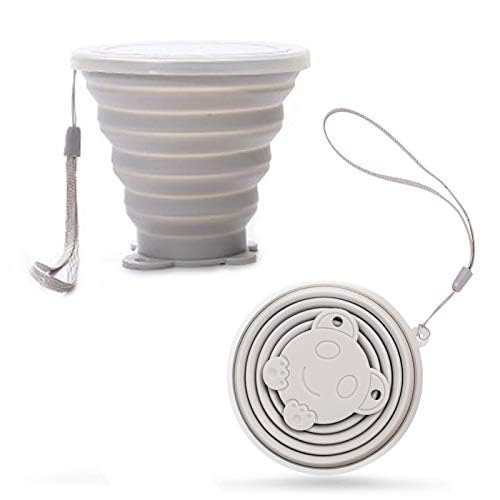 Collapsible Travel Cup - Silicone Folding Water Cup with Lid | Reusable & Portable Drinking Mug for Camping, Hiking, Picnics | BPA-Free Telescopic Tumbler for Hot & Cold Beverages | Perfect for Outdoor Adventures, Office Use and Daily Commute