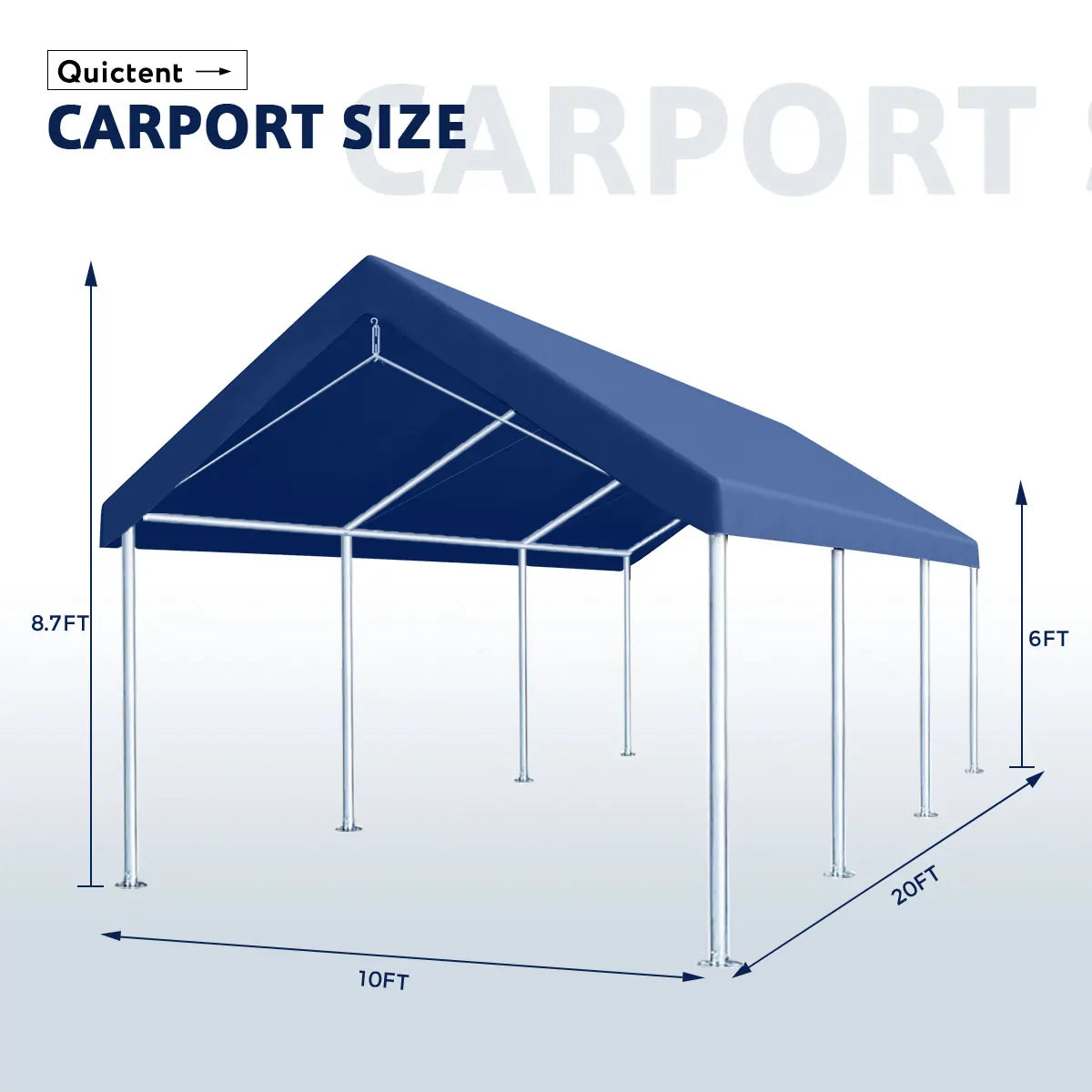 20'x10' & 20'x12' Heavy Duty Carport Canopy Shelter - Weatherproof Outdoor Car Cover for Vehicles, RV, Boat - Perfect for Driveway, Backyard & Storage Protection