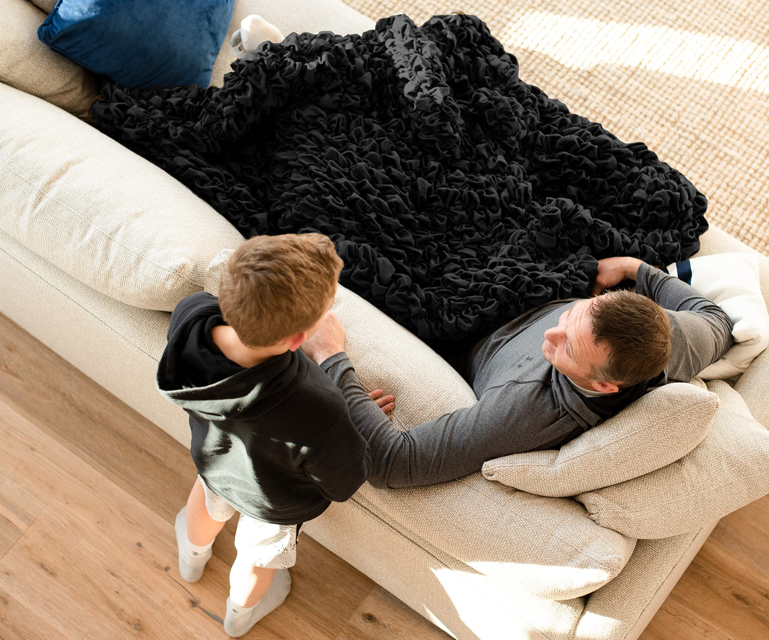 Albrea Handmade Designer Luxury Weighted Throw Blanket - 26 Yards Soft Fabric for Men, Perfect for Man Cave & TV Sports Watching - Ideal Father's Day Gift