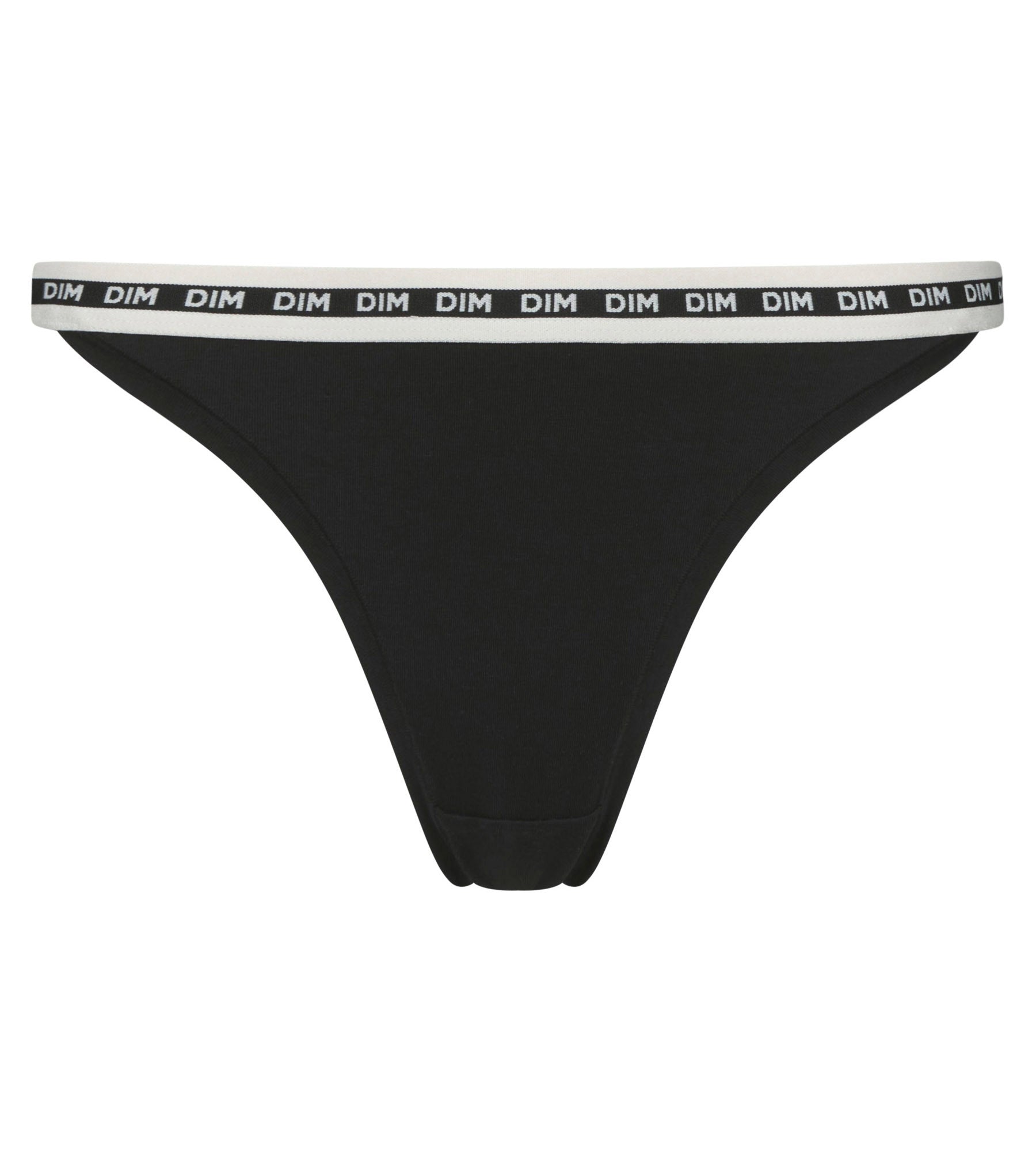 Black Modal Cotton Thong with Beige Belt - Dim Icons Essentials - Perfect for Everyday Comfort & Lingerie Layering