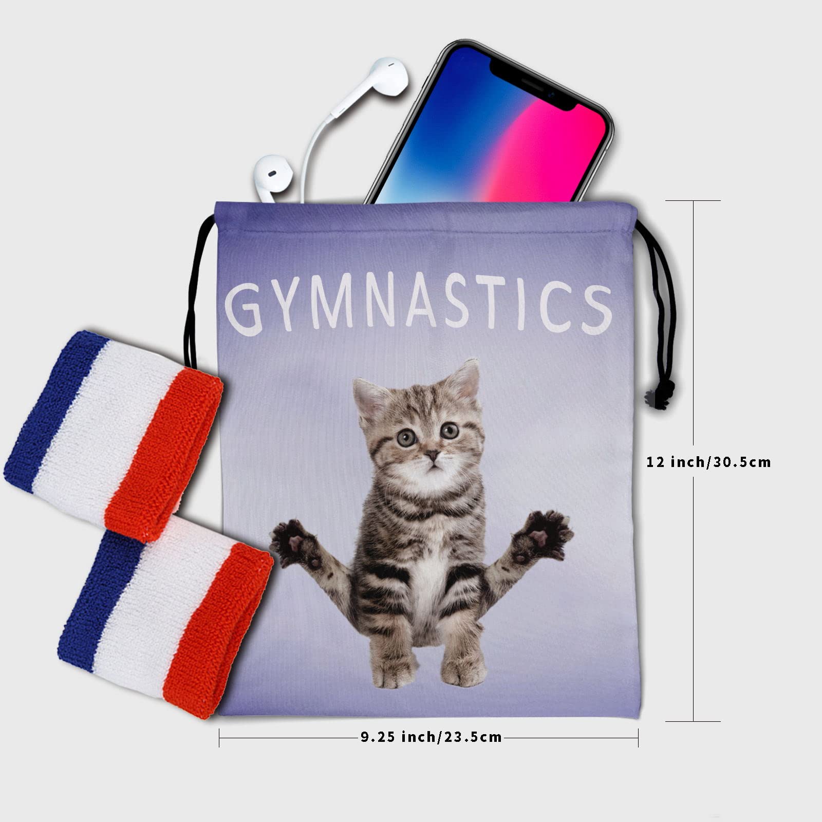Nerxy Leaf Grip Bags for Gymnastics - Tropical Leaves Design Drawstring Storage Pouch for Gymnastics Equipment, Yoga Mats & Sports Gear - Perfect for Gym, Dance Practice & Travel Organization