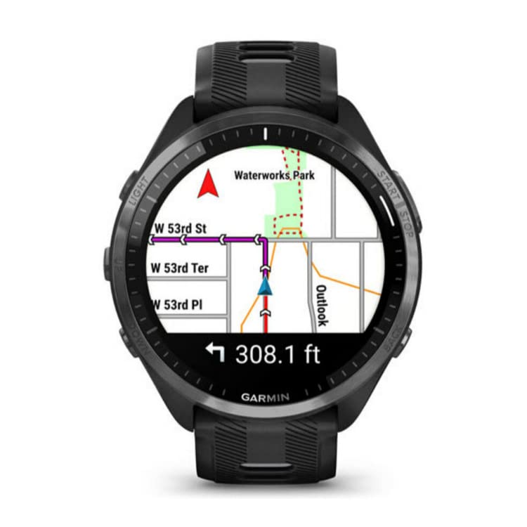 Garmin Forerunner 965 GPS Running Smartwatch (Black) with Travel Charger Stand & Port Protectors - 3-Piece Set for Marathon Training, Outdoor Workouts & Fitness Tracking