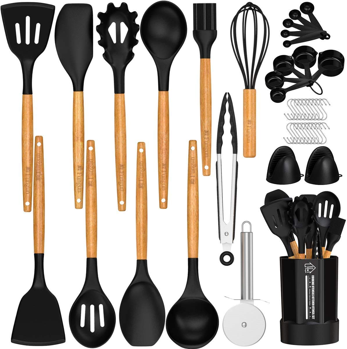 26-Piece Silicone Kitchen Utensil Set - BPA-Free Non-Toxic Cooking Tools with Holder for Nonstick Cookware | Spatula, Turner, Spoon & More | Perfect Gift for Home Chefs & Cooking Enthusiasts | Ideal for Baking, Frying, Sauteing & Everyday Meal Prep