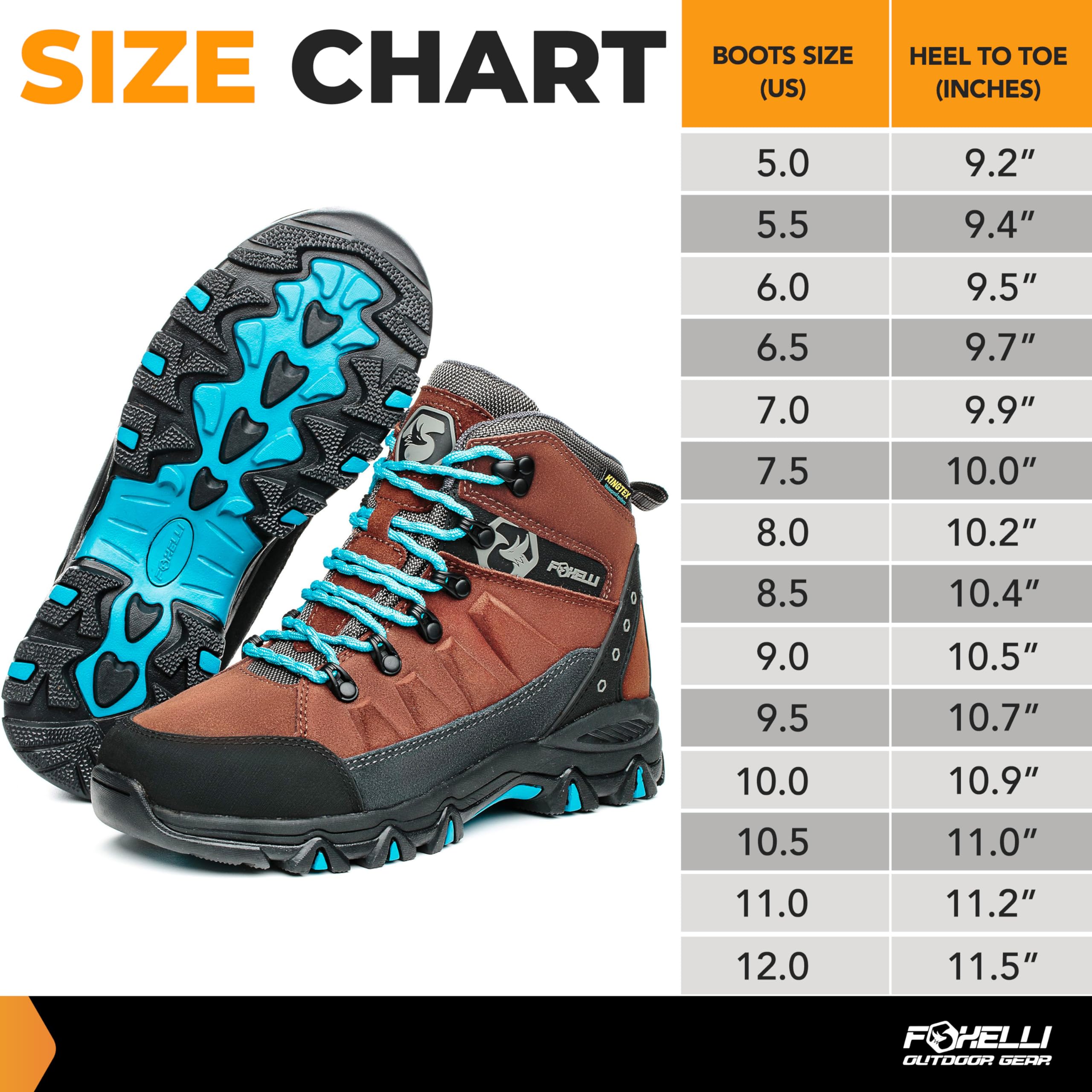 Foxelli Women's Waterproof Hiking Boots - Lightweight Breathable Suede Leather Outdoor Shoes for Trail Walking & Camping Adventures