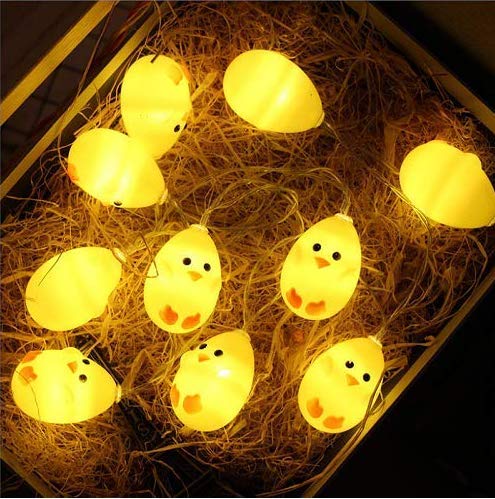 Cute Animal Chicken String Lights - Easter LED String Lights in Warm White, Chicken Shaped Fairy Lights for Christmas, Home, Wedding, Party, Bedroom & Birthday Decor (1.5M) - Perfect for Indoor/Outdoor Holiday Decorations