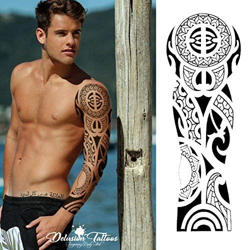 Realistic Temporary Tattoo Sleeves for Men Women Kids - Waterproof Fake Tattoo Stickers Tribal Samoan Polynesian Maori Arm & Leg Designs - Perfect for Costume Parties, Halloween, Cosplay & Fashion Statements