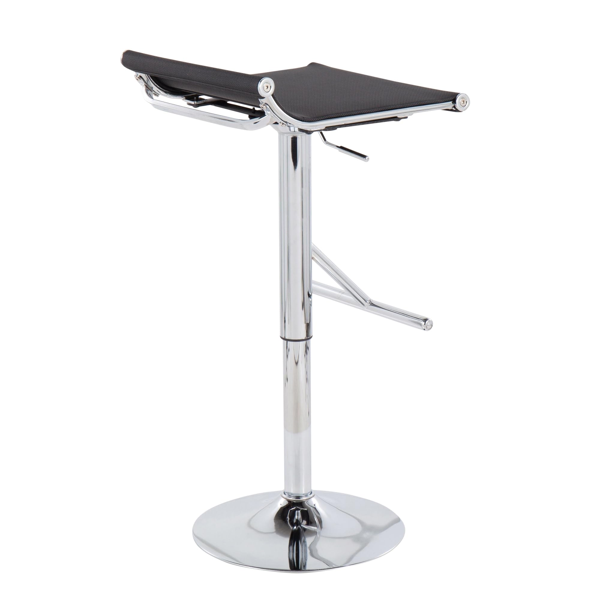 LumiSource Mirage Ale Adjustable Swivel Bar Stool - Chrome Metal Bar Chair with Height Adjustment for Kitchen, Dining, or Home Bar - Perfect for Modern and Industrial Decor