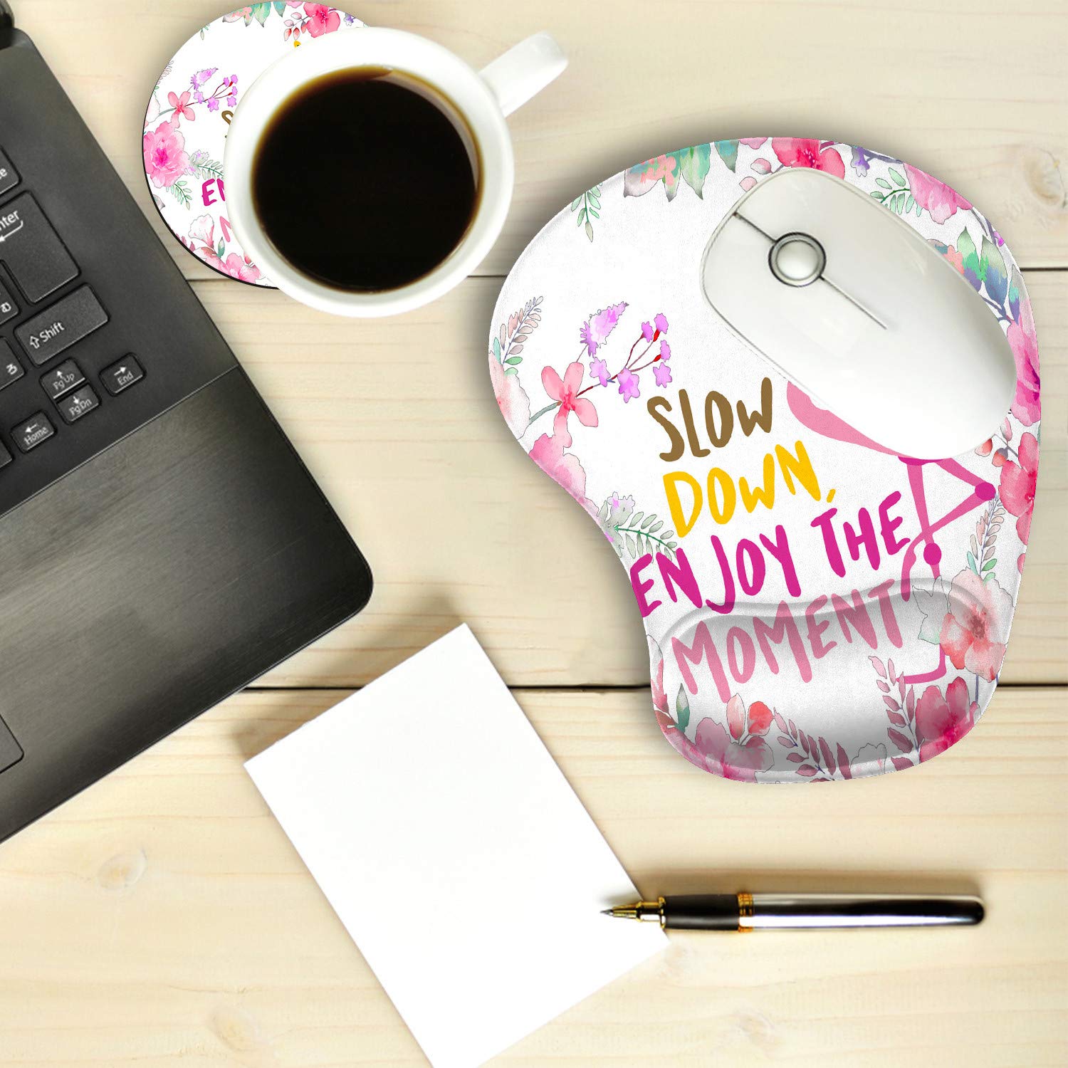 2 Pack Ergonomic Gaming Mouse Pad with Wrist Support Gel & Non-Slip PU Base - Pain Relief for Office & Home Use - Cute Sloth & Flamingo Design - Perfect for PC Gaming, Typing, and Computer Workstations