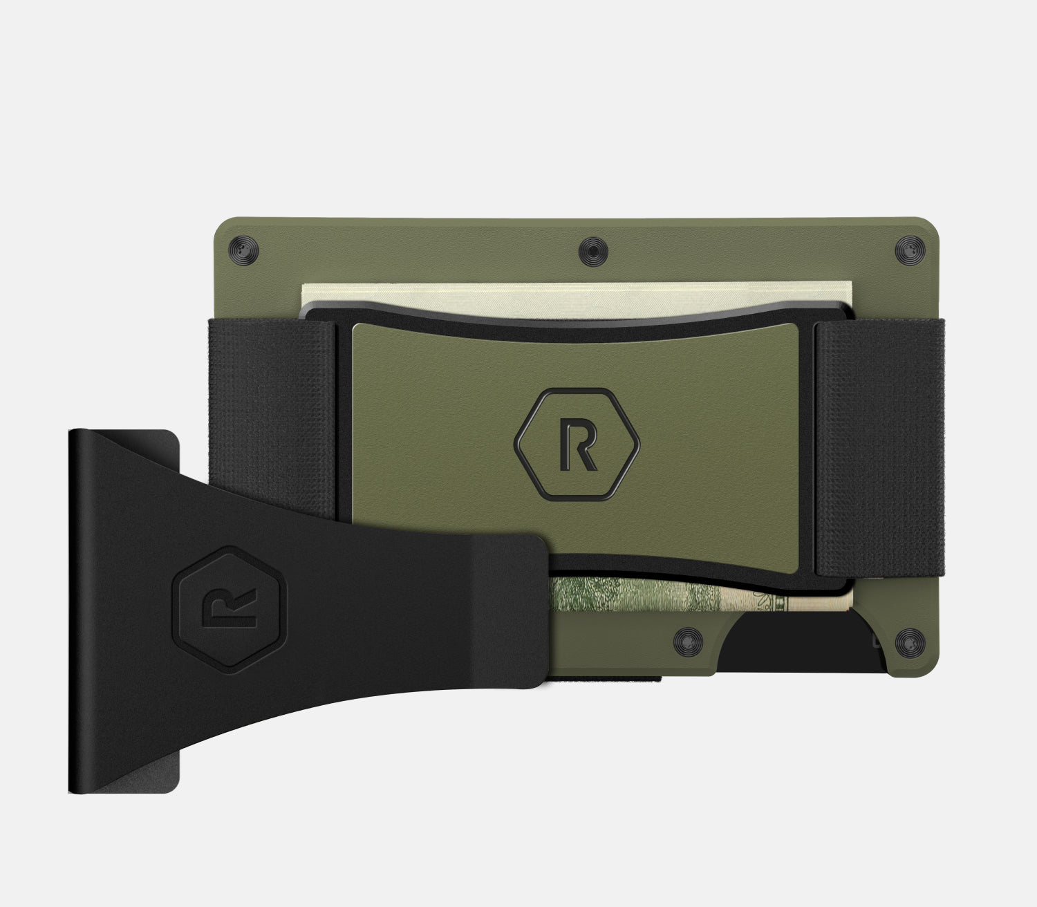 Ridge Wallet - Slim Minimalist RFID Blocking Front Pocket Wallet for Men - Matte Olive - Perfect for Travel, Everyday Carry & Gifts