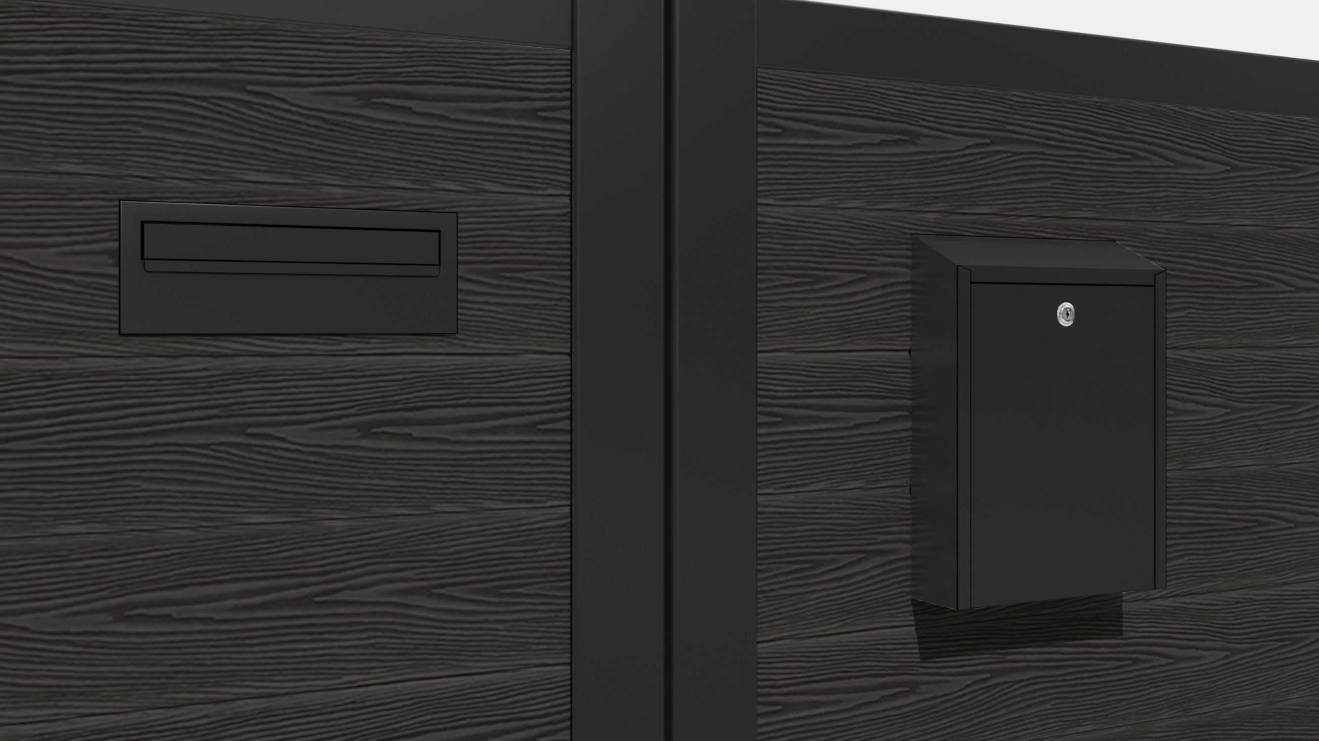 Classic Blossom Straight Top Driveway Gate in Dark Oak with Middle Screen - Elegant Driveway Entrance for Homes & Gardens