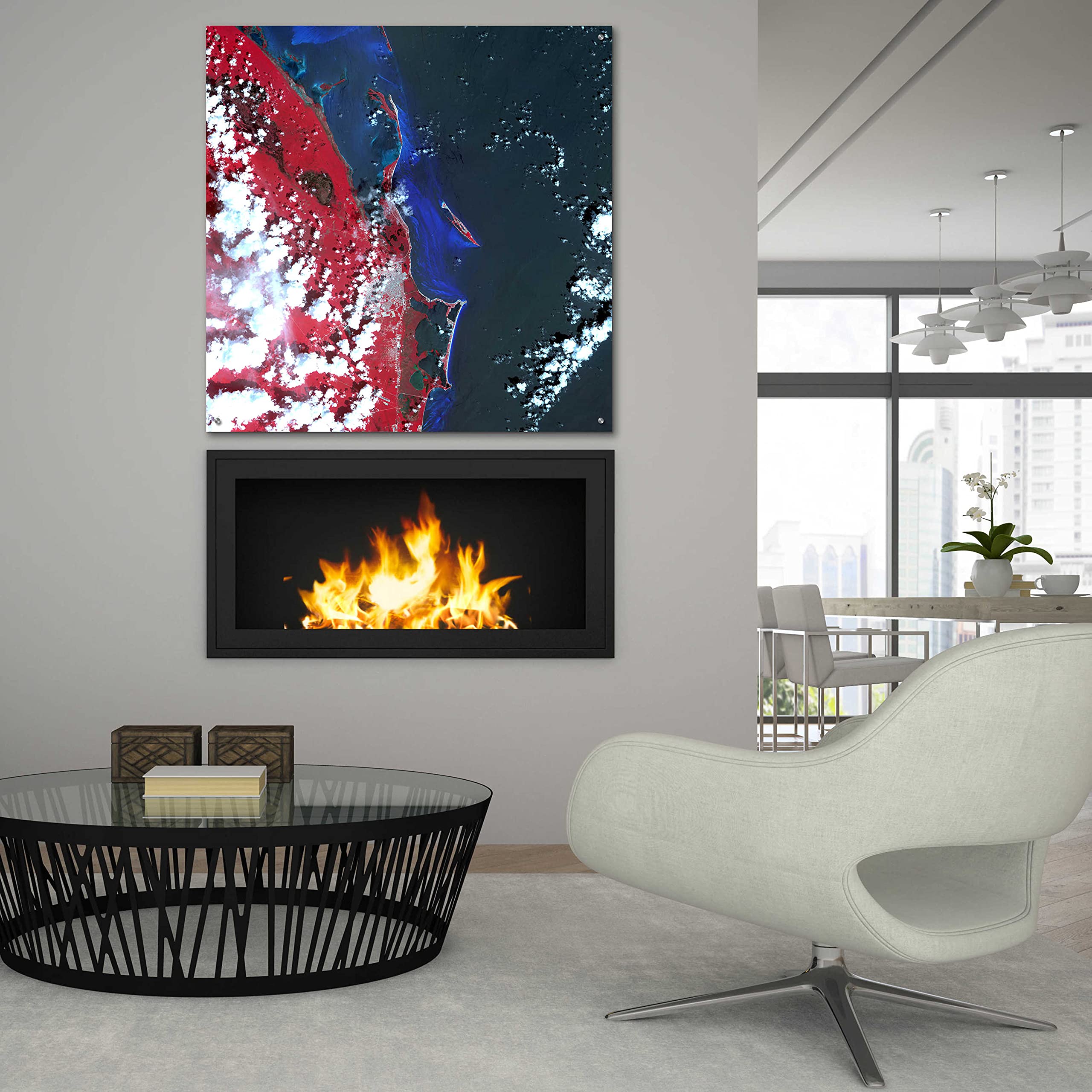 Epic Art 'Earth as Art: Cancun' Acrylic Glass Wall Decor - 36x36 Inches Modern Home & Office Artwork - Perfect for Living Room, Bedroom or Office Decoration