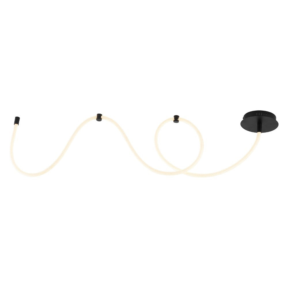 Serafina Modern Minimalist 360° Adjustable Silicone Neon Rope LED Flush Mount Ceiling Light - Dimmable Linear Lighting for Bedroom, Living Room, Kitchen & Office