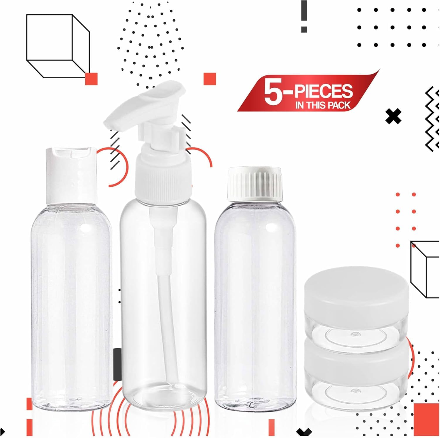 Refillable Travel Bottles for Liquids - Leak Proof Airplane Approved Toiletries Containers | Portable Cosmetic Accessories for Air Travel, Gym, and Daily Use
