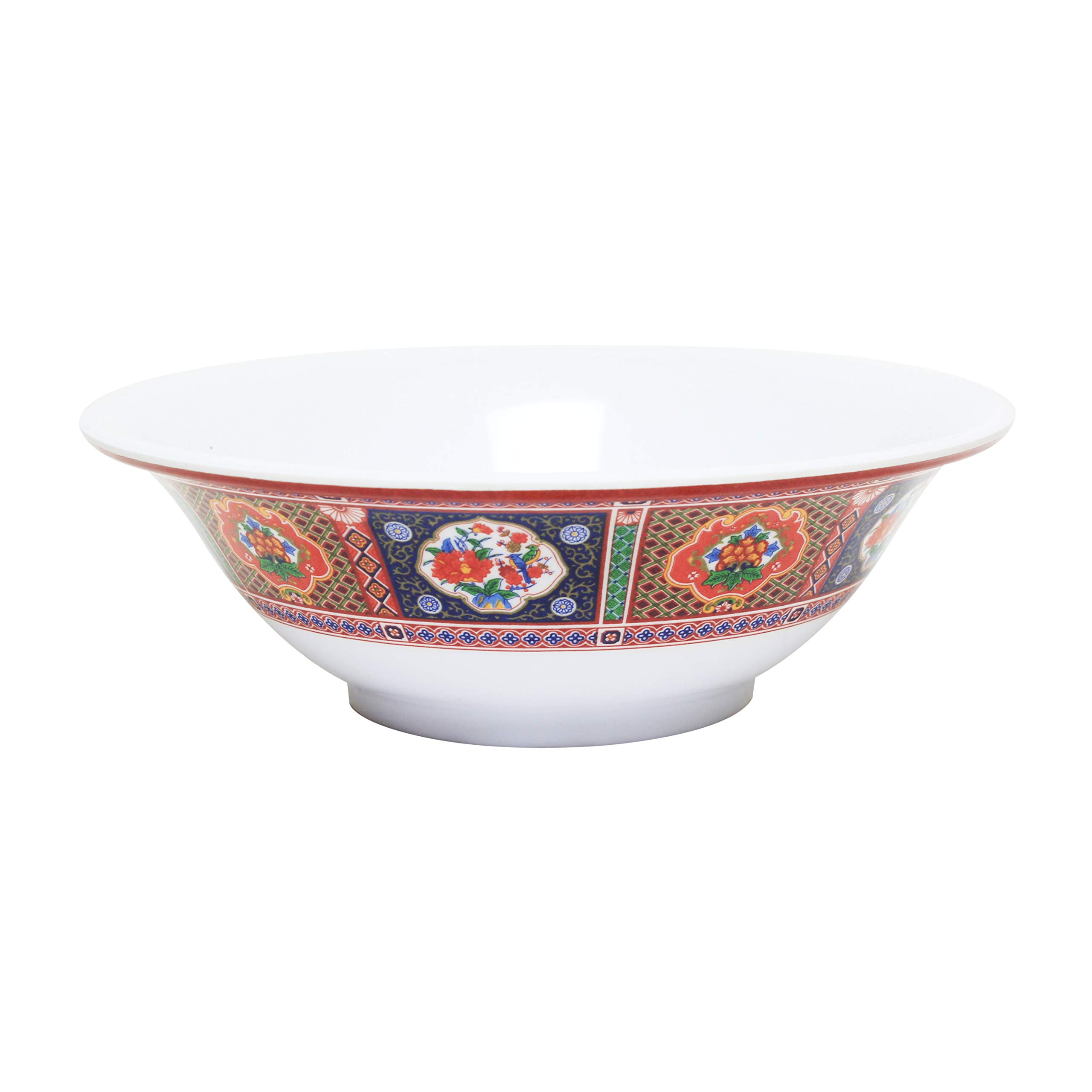 Thunder Group 24 oz Peacock Melamine Deep Bowl (7 Inch) - Set of 12 Durable Plastic Dinnerware for Outdoor Dining, Picnics & Party Serving