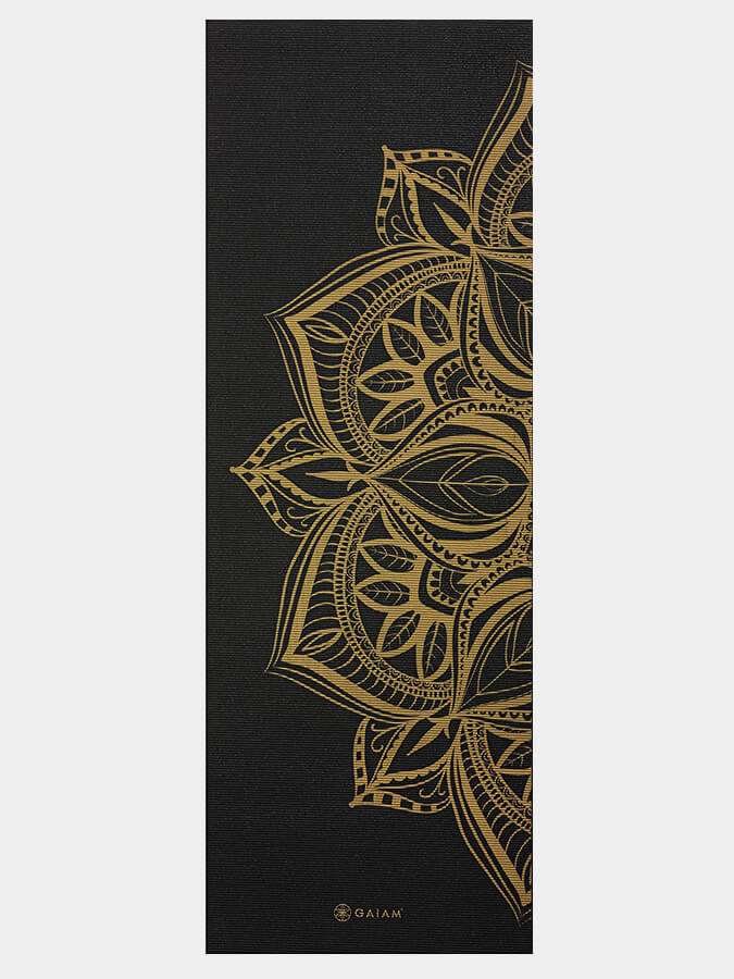 Premium Gaiam Bronze Medallion 6mm Thick Non-Slip Yoga Mat - Perfect for Hot Yoga, Pilates & Home Workouts