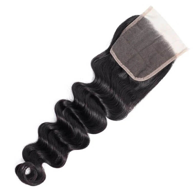 Eullair Loose Deep Wave Hair Bundles with Closure - 3/4 PCS Human Hair Extensions with 4x4 5x5 2x6 Lace Closure - Perfect for Styling, Parties & Everyday Wear