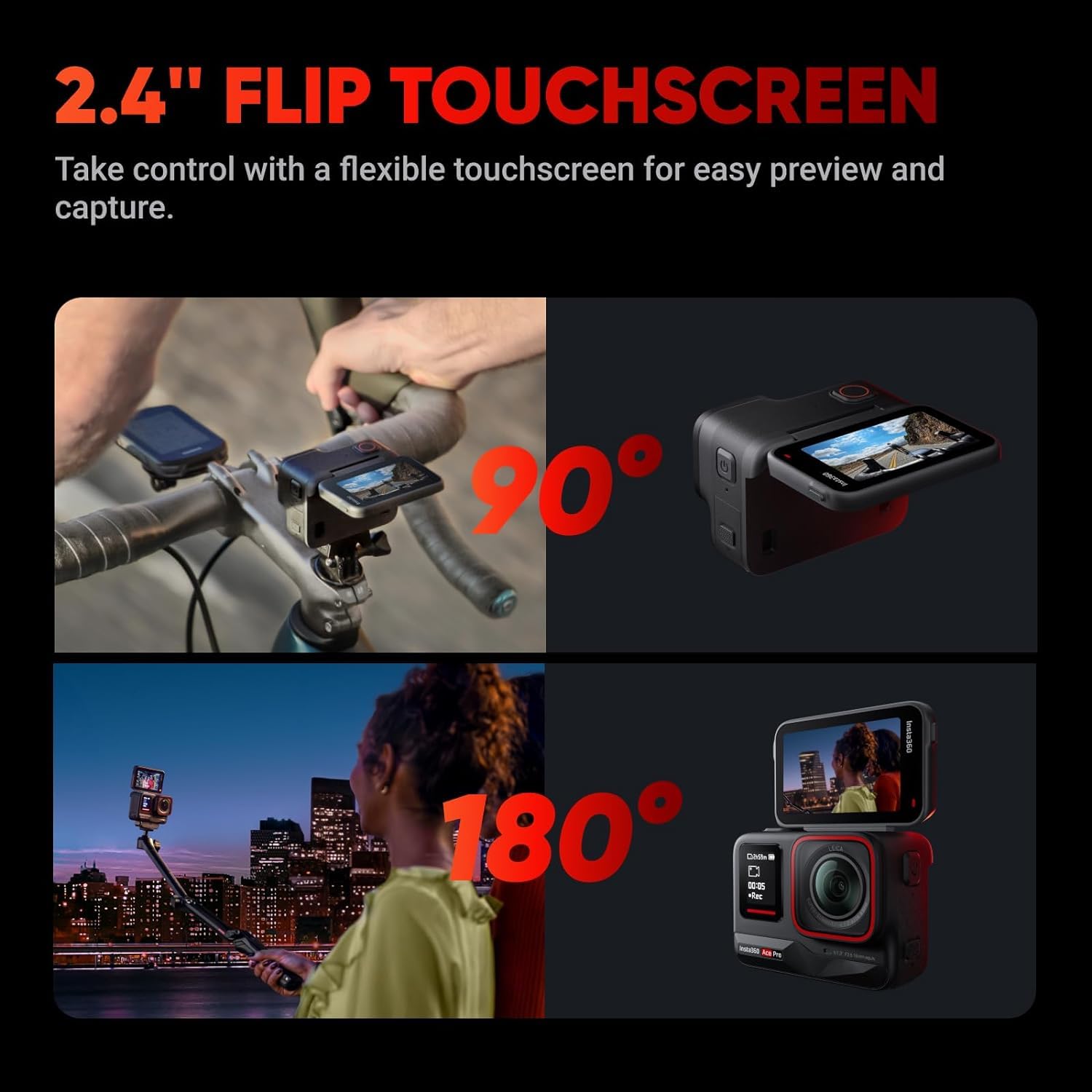 Insta360 Ace Pro 8K Action Camera Mounting Kit with 64GB Card - Includes Strong Suction Cup Mount, Super Clamp & Universal Tripod Adapter for Sports, Vlogging & Outdoor Adventures