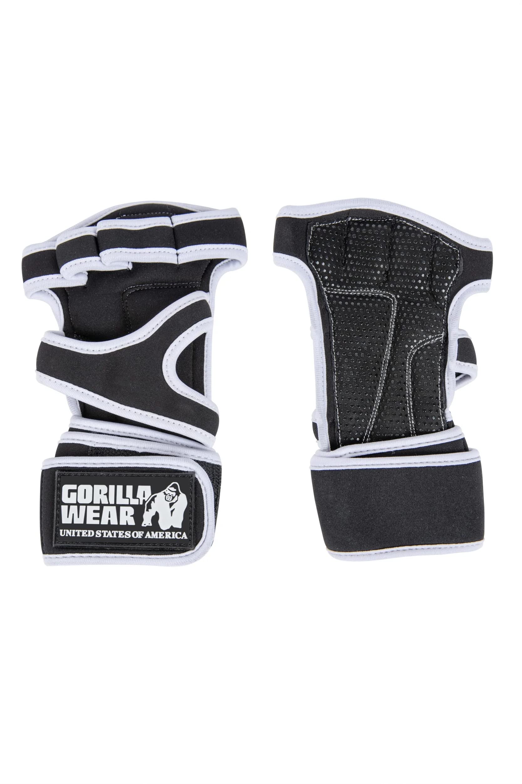 GORILLA WEAR Yuma Workout Gloves for Men & Women - Breathable Gym Gloves with Wrist Support - Black/White (Size S) - Perfect for Weightlifting, CrossFit & Fitness Training