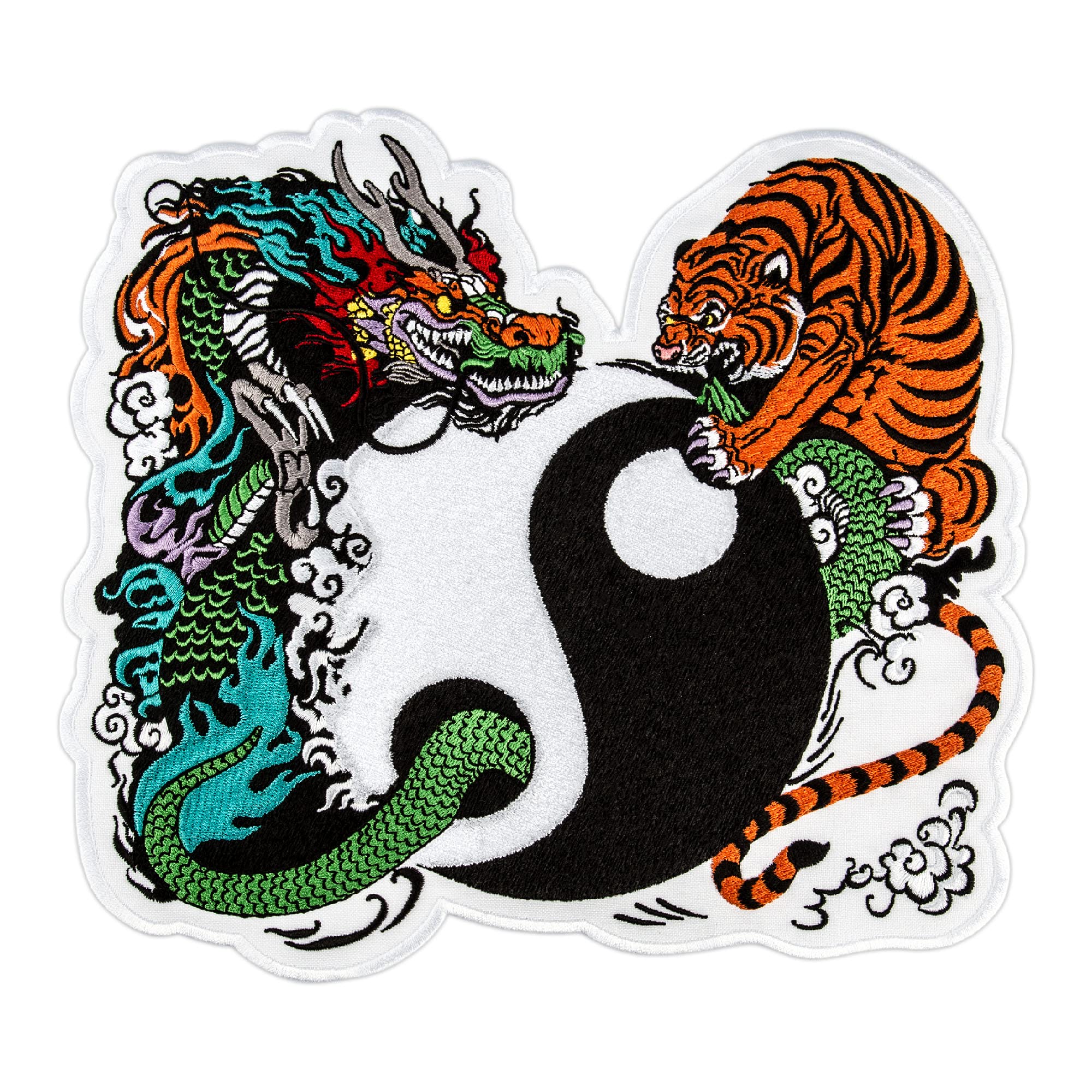 Yin Yang Dragon Tiger Embroidered Iron On Patch 8