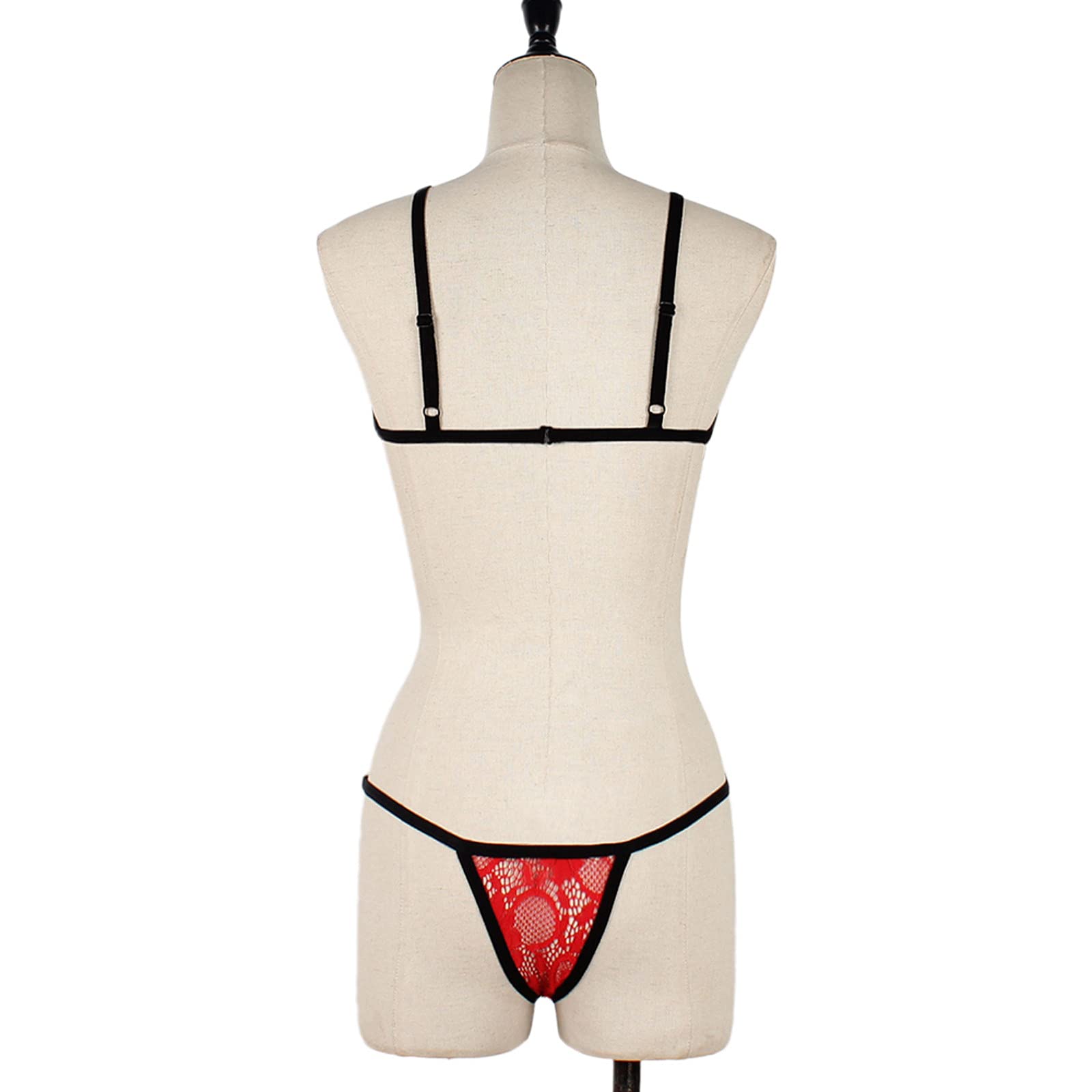 Sexy Women's Elastic Hollow Cage Bra Strappy Bustier - Breathable Lingerie for Comfort & Support (Red, Size S) - Perfect for Date Nights, Boudoir Photos & Sensual Occasions