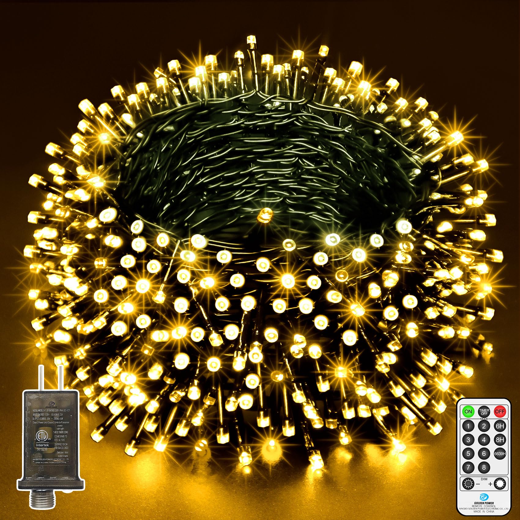1000 LED Christmas Lights Outdoor Waterproof String Lights - 394FT/120M, 8 Modes with Timer, Warm White Fairy Lights for Xmas Tree, Yard, Patio, Wedding, Party Decor | Indoor & Outdoor Holiday Decorations