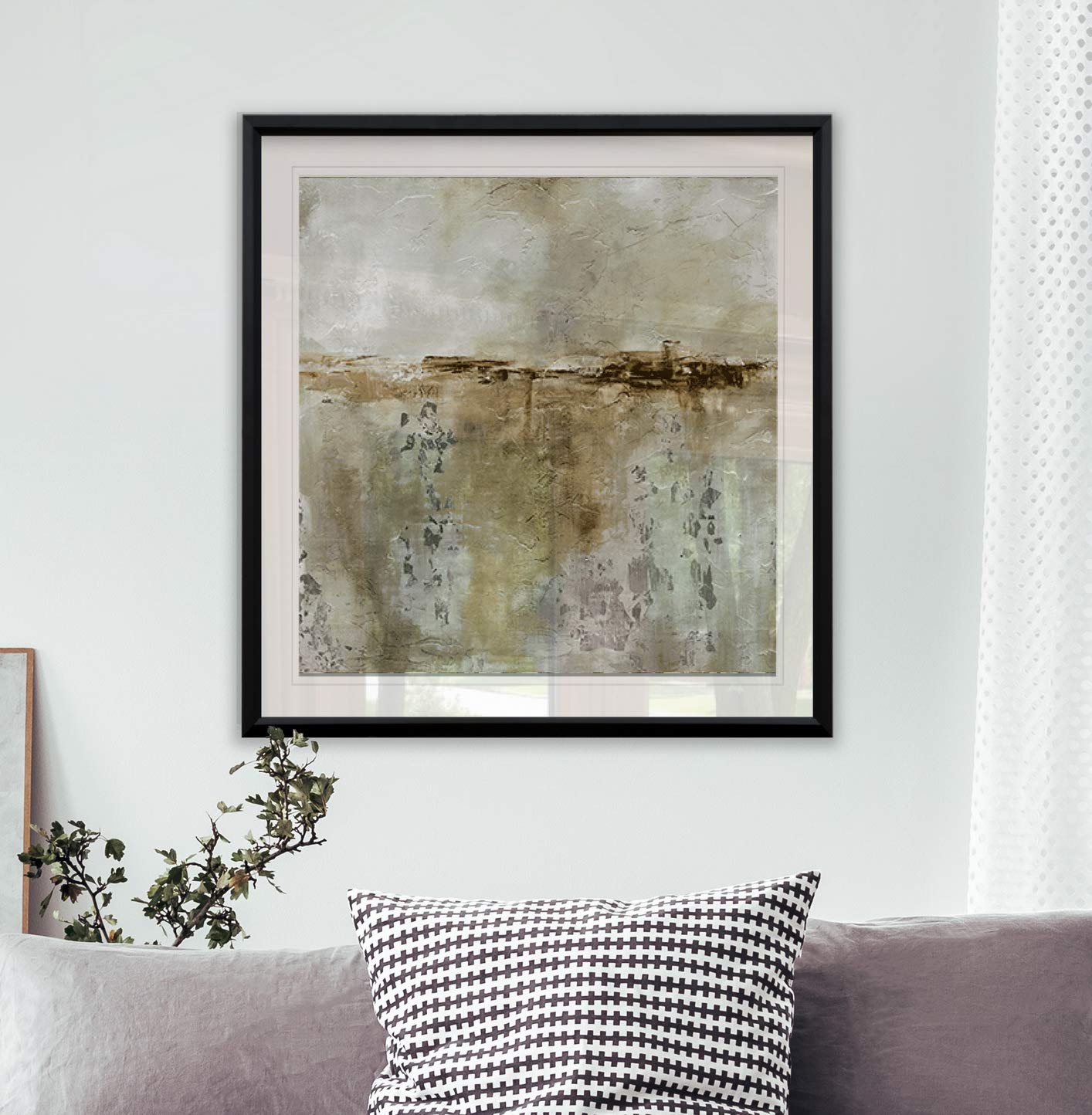 Misty Dawn Abstract Artwork - Contemporary Framed Giclee Canvas Print - Modern Home Wall Decor Painting - Perfect for Living Room, Bedroom & Office Decor