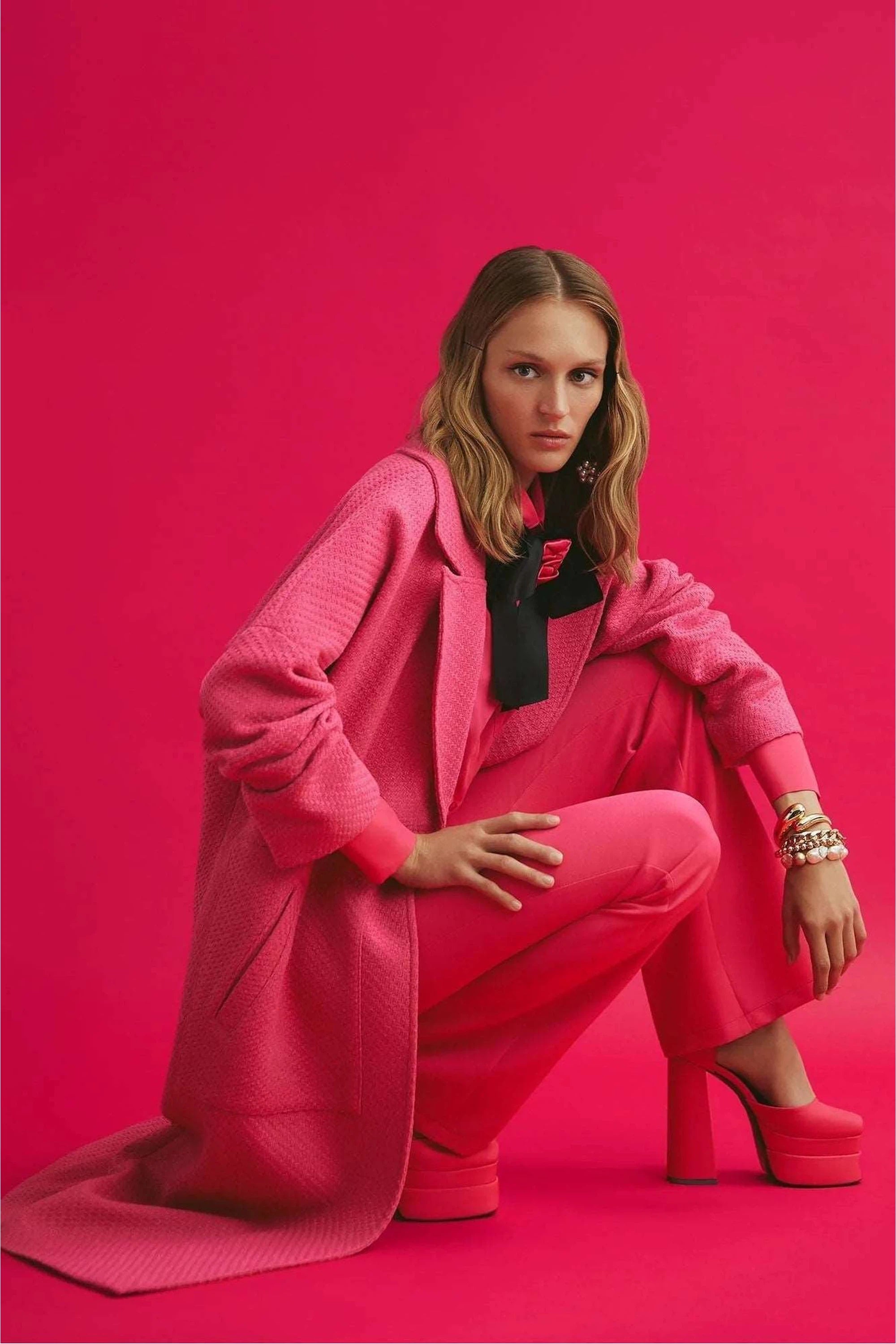 Women's Nina Tweeted Coat in Pink | Elegant Winter Outerwear for Casual & Formal Occasions