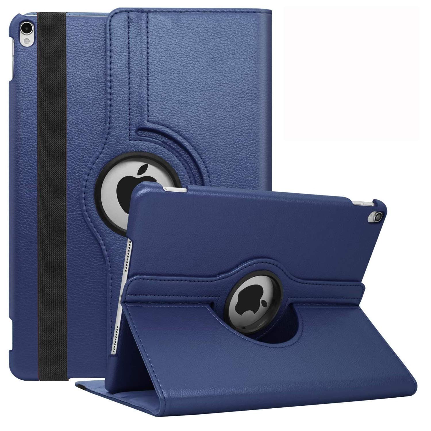 360° Rotating Stand Smart Cover for iPad Air 3 (2019 3rd Gen) & iPad Pro 10.5 (2017) - Auto Wake/Sleep Feature | Compatible with A2152/A2123/A2153/A2154/A1701/A1709 Models | Navy Blue Protective Case - Perfect for Work, Travel & Home Use