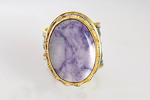 925 Sterling Silver Oval Tiffany Jasper Cocktail Ring - Elegant Crystal Jewelry for Women | Unique Statement Piece for Parties, Weddings & Special Occasions
