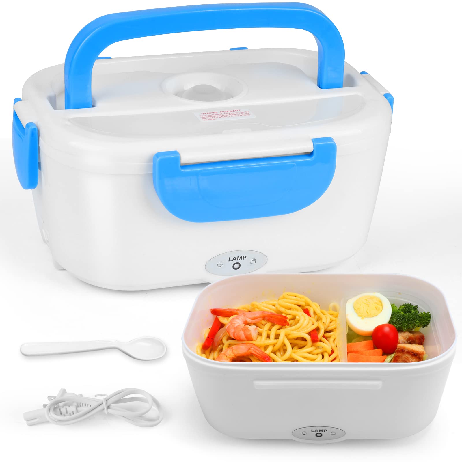 Portable Electric Lunch Box - 110V Food Heater & Bento Warmer for Home, Office & Travel | Fast Heating Meal Container | Ideal for Commuters, Students & Outdoor Activities (Blue)
