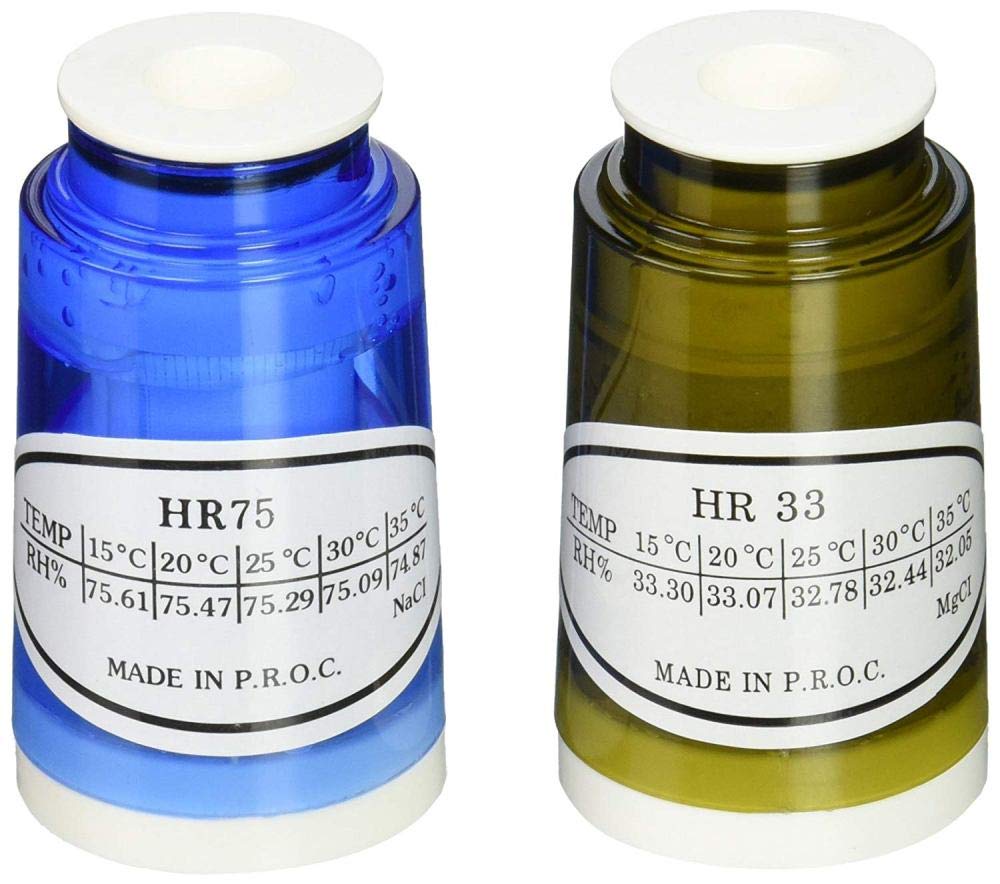 Extech Instruments RH350-CAL 33% & 75% RH Calibration Bottles Kit for RH350 Superheat Psychrometer - Humidity Calibration Solution for HVAC, Laboratories & Industrial Applications