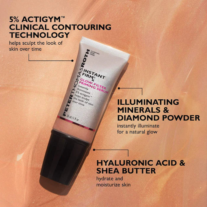 Peter Thomas Roth Instant FIRMx® Glow Filter Priming Serum - Illuminating Face Primer for Flawless Makeup Base | Perfect for Daily Wear & Special Occasions