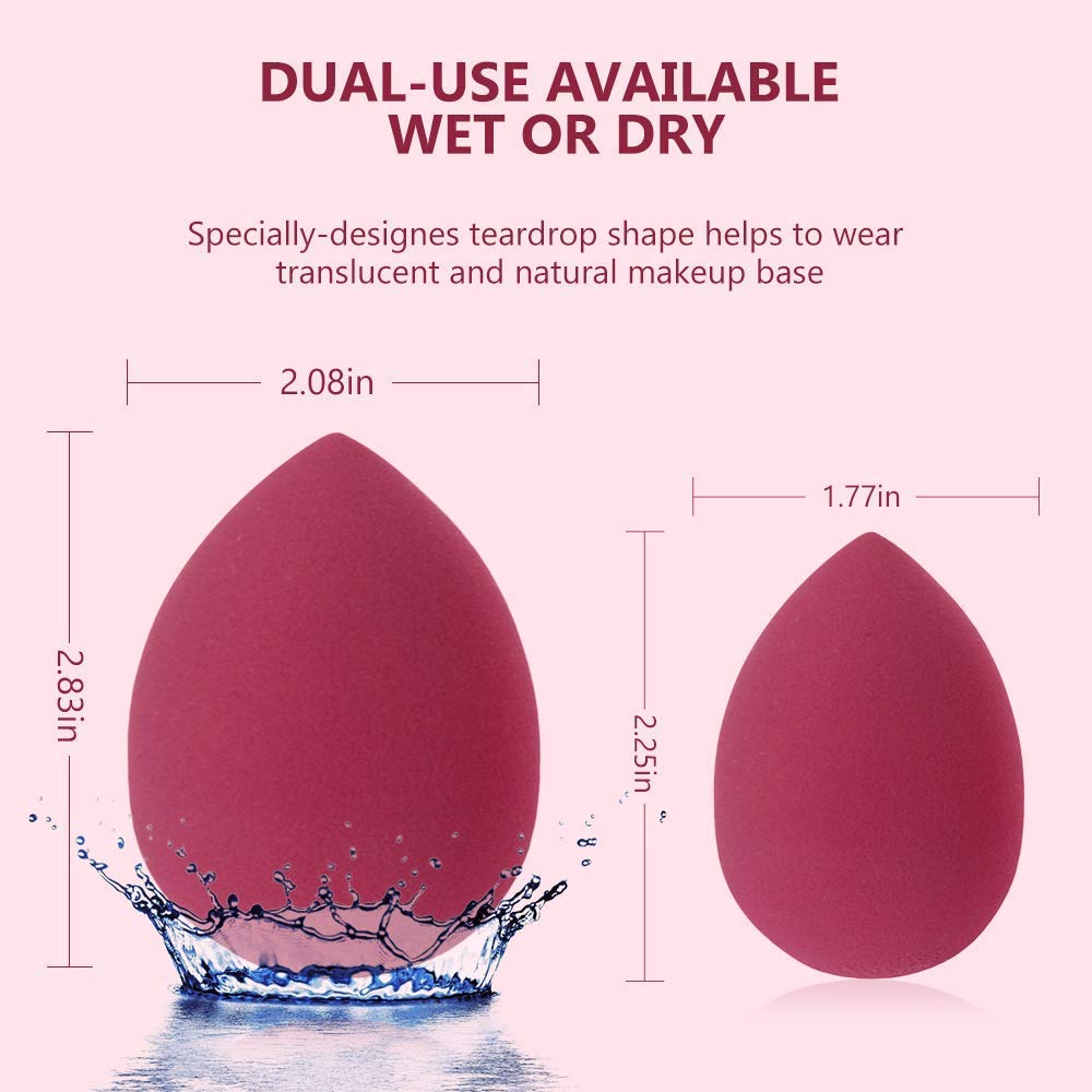 Flawless Makeup Blender Sponge - 2 Pcs Beauty Foundation Tool for Perfect Coverage | Daily Makeup & Travel