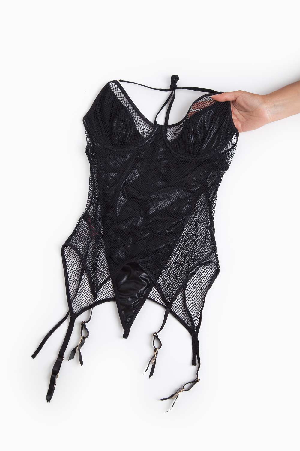 VINILMESH Black Mesh Outfit Set for Women - Sexy Lingerie & Nightwear - Perfect for Date Nights, Boudoir Photos, and Special Occasions